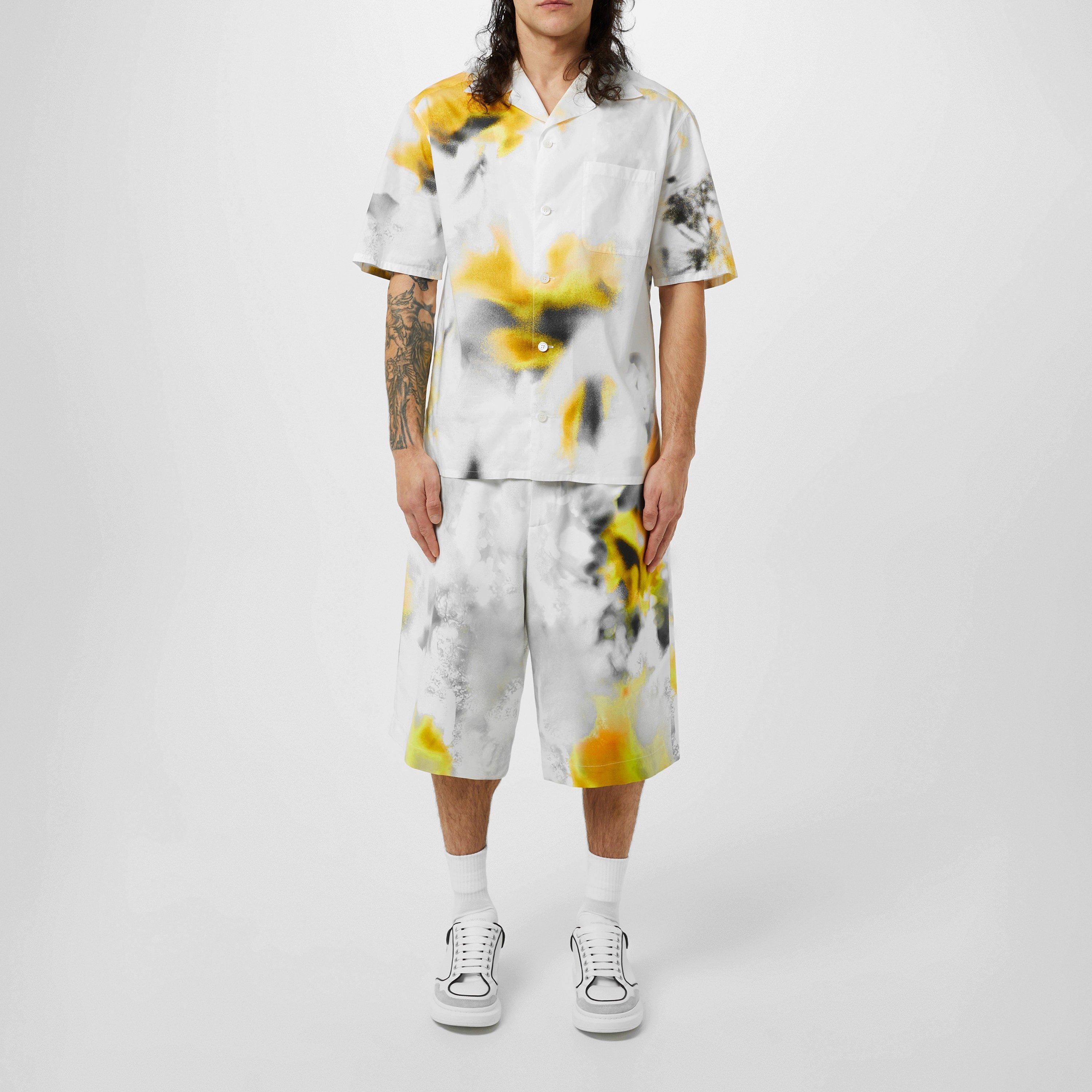 White / Yellow - Alexander McQueen - Obscured Flower Vacation Shirt - 4