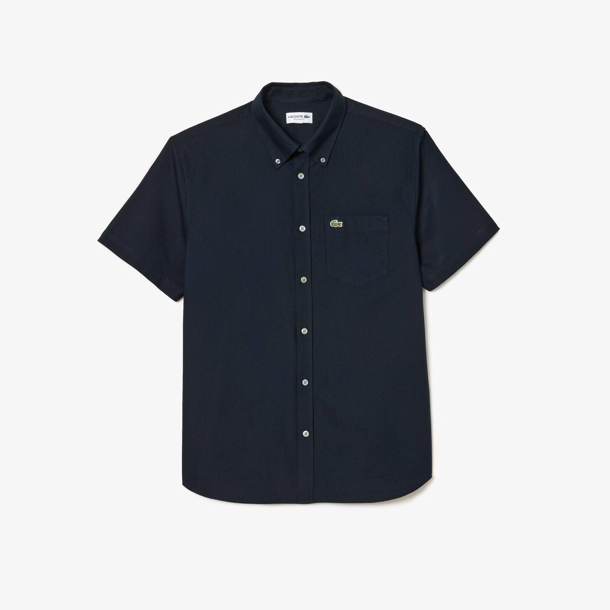 Lacoste Short Sleeve Oxford Shirt Mens Chemise unie Manches