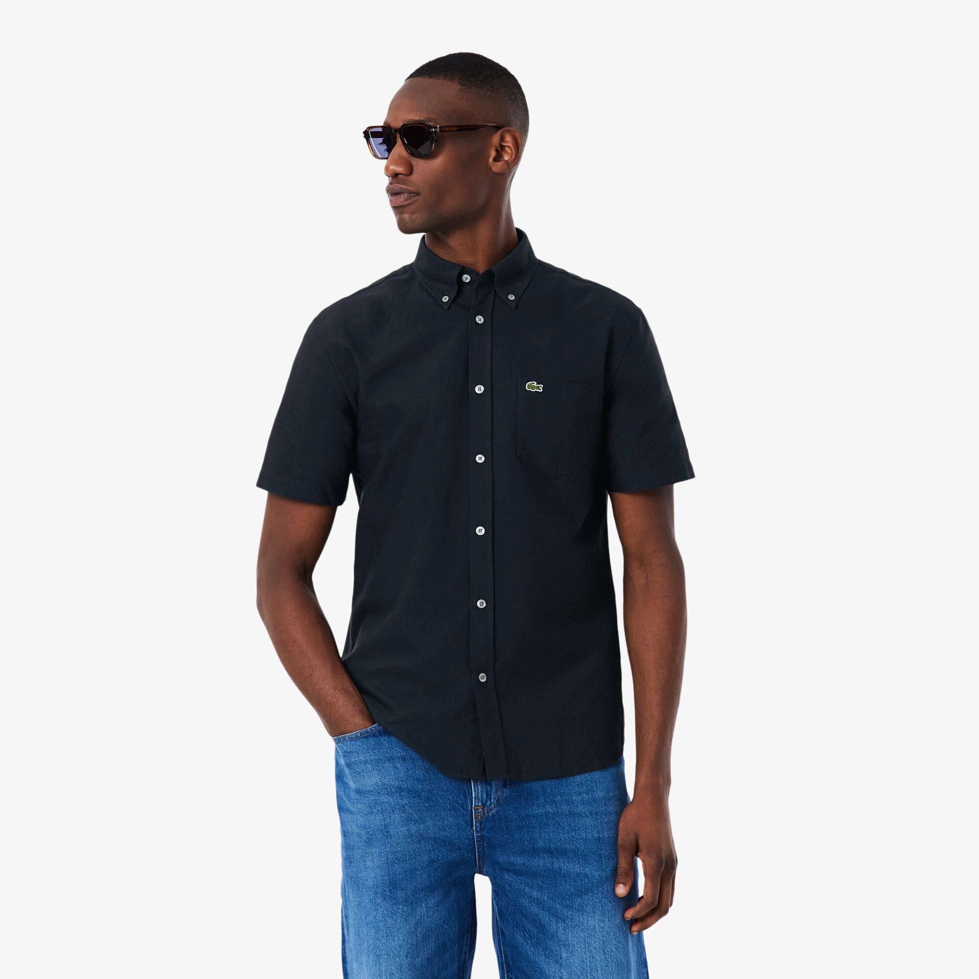 Navy F2W - Lacoste - Short Sleeve Oxford Shirt Mens - 3