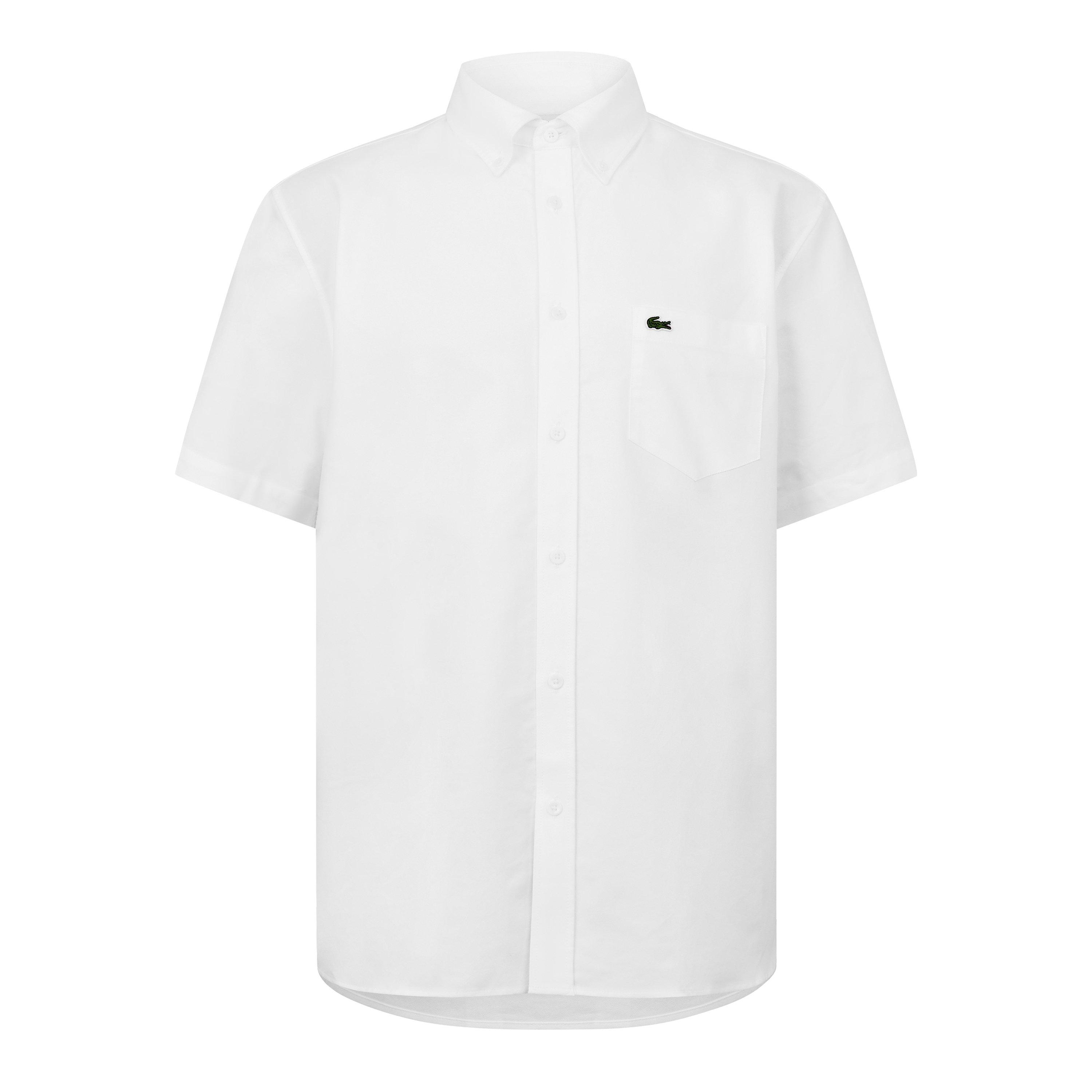 Lacoste Men's Short Sleeve Oxford Shirt - White 001 - 2XL