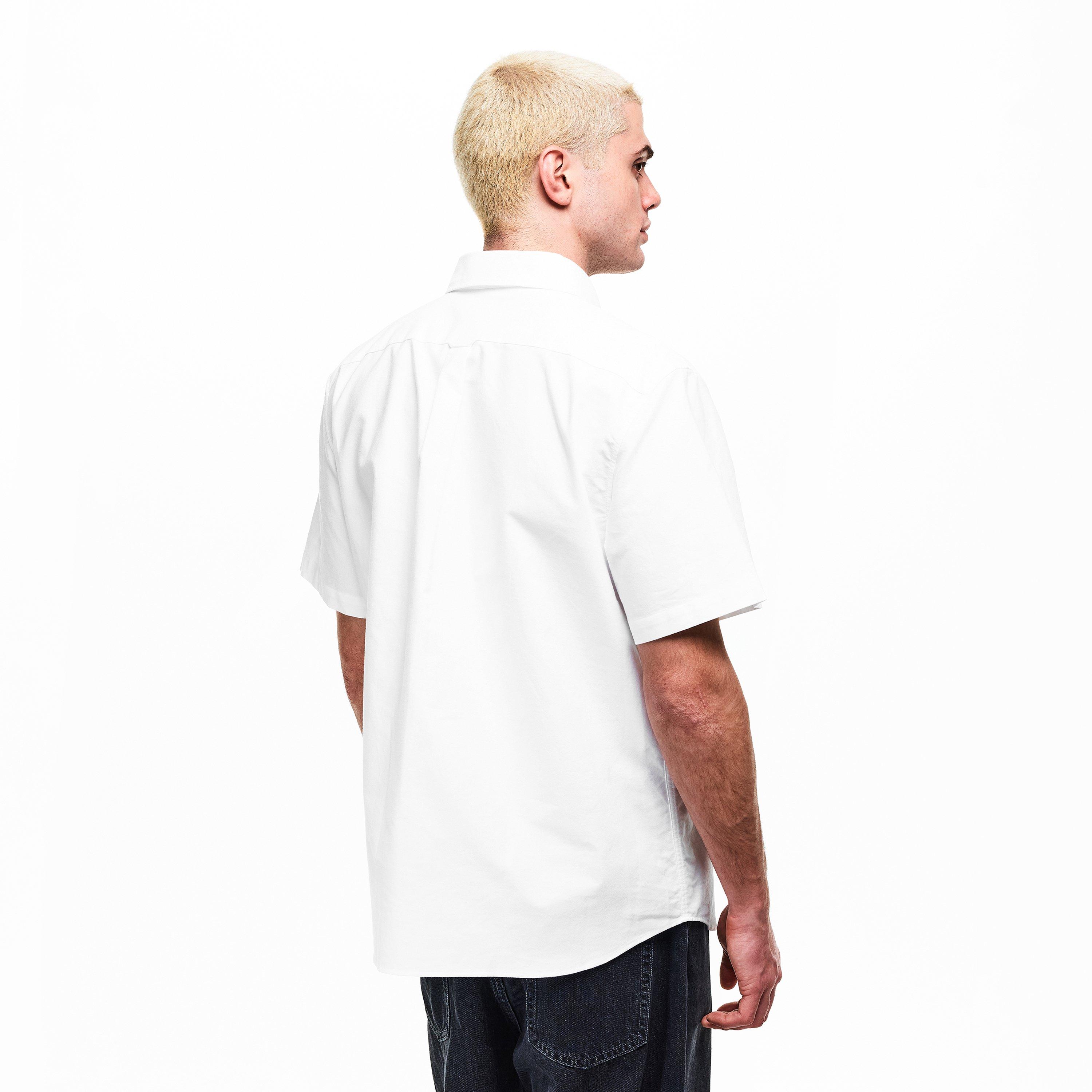 White 001 - Lacoste - Short Sleeve Oxford Shirt Mens - 4
