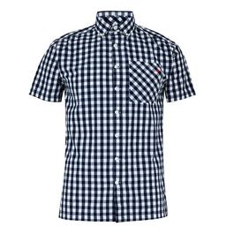 Lee Cooper Men's Gingham Check Short Sleeve Shirt