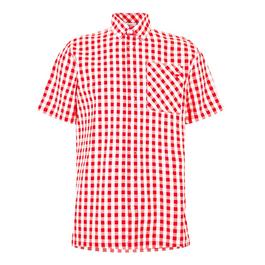 Lee Cooper Mens Gingham Check Short Sleeve Shirt