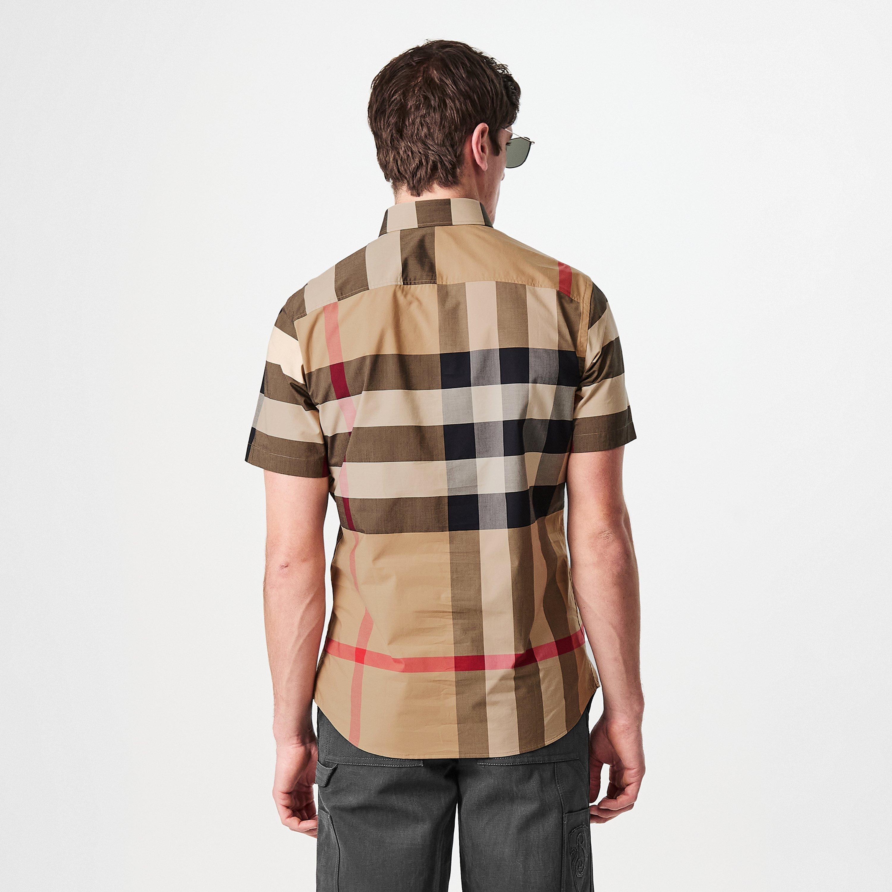 Burberry | Men's Check Cotton Somerton Short Sleeved Shirt