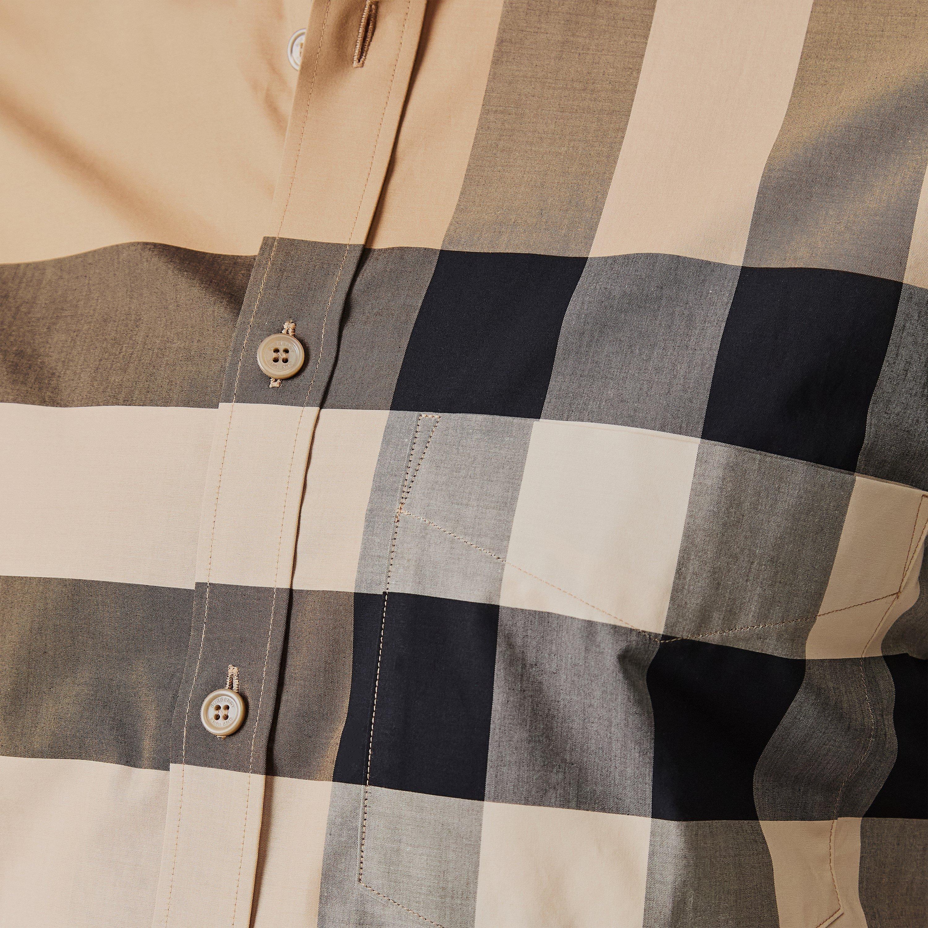 Arc B Chk A7028 - Burberry - Men's Check Cotton Somerton Short Sleeved Shirt - 5