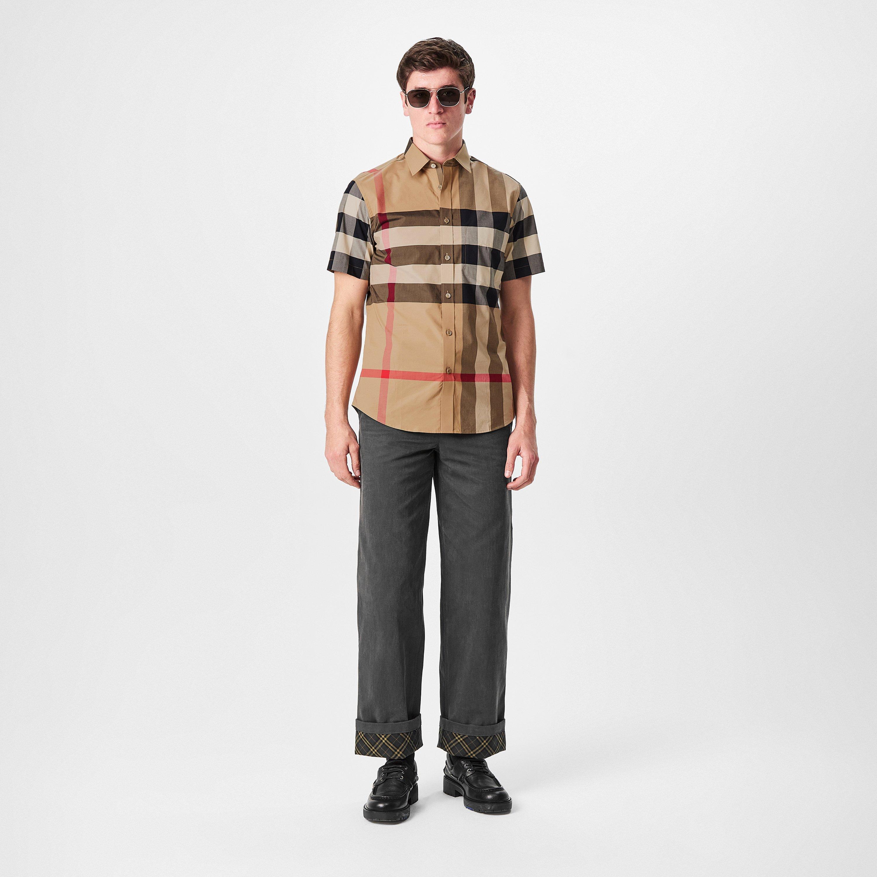 Burberry | Men's Check Cotton Somerton Short Sleeved Shirt