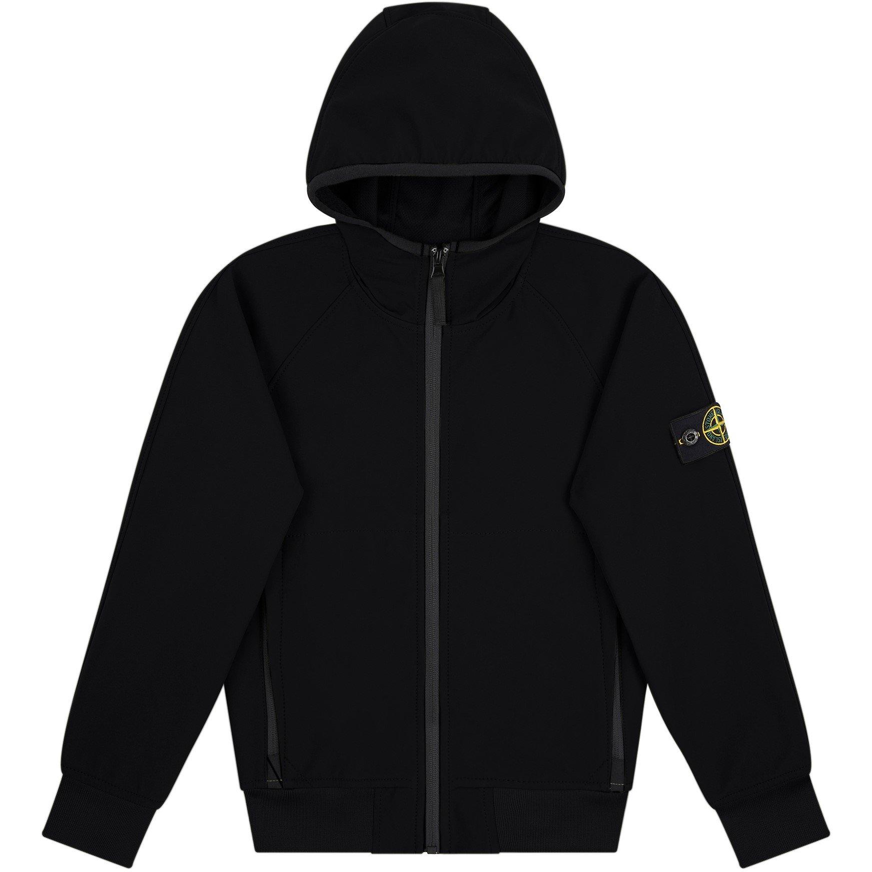 Black V0029 - Stone Island - Kids' Cotton Long Sleeve Softshell Jacket - 1
