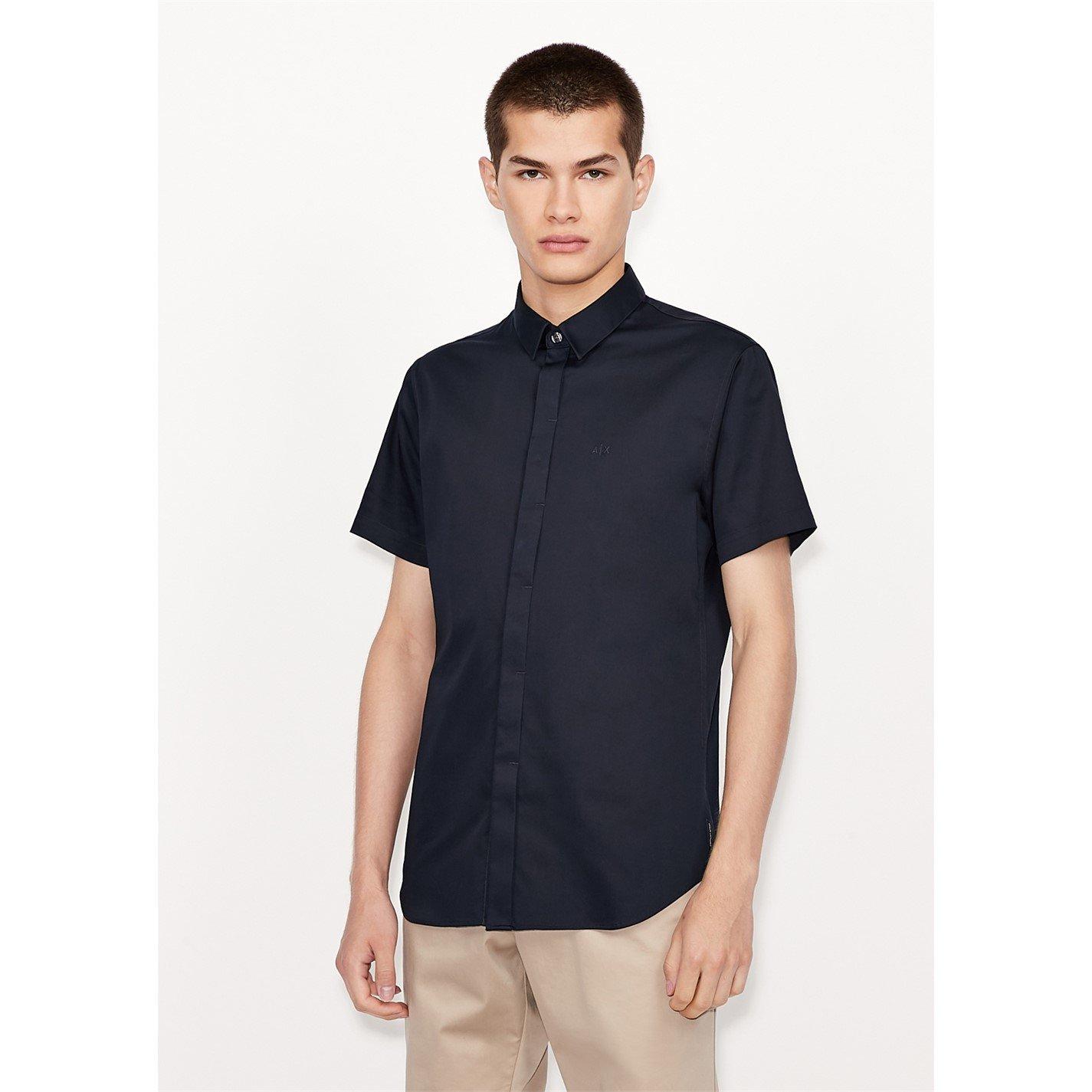 Navy 1510 - Armani Exchange - Slim Short Sleeve Shirt - 2