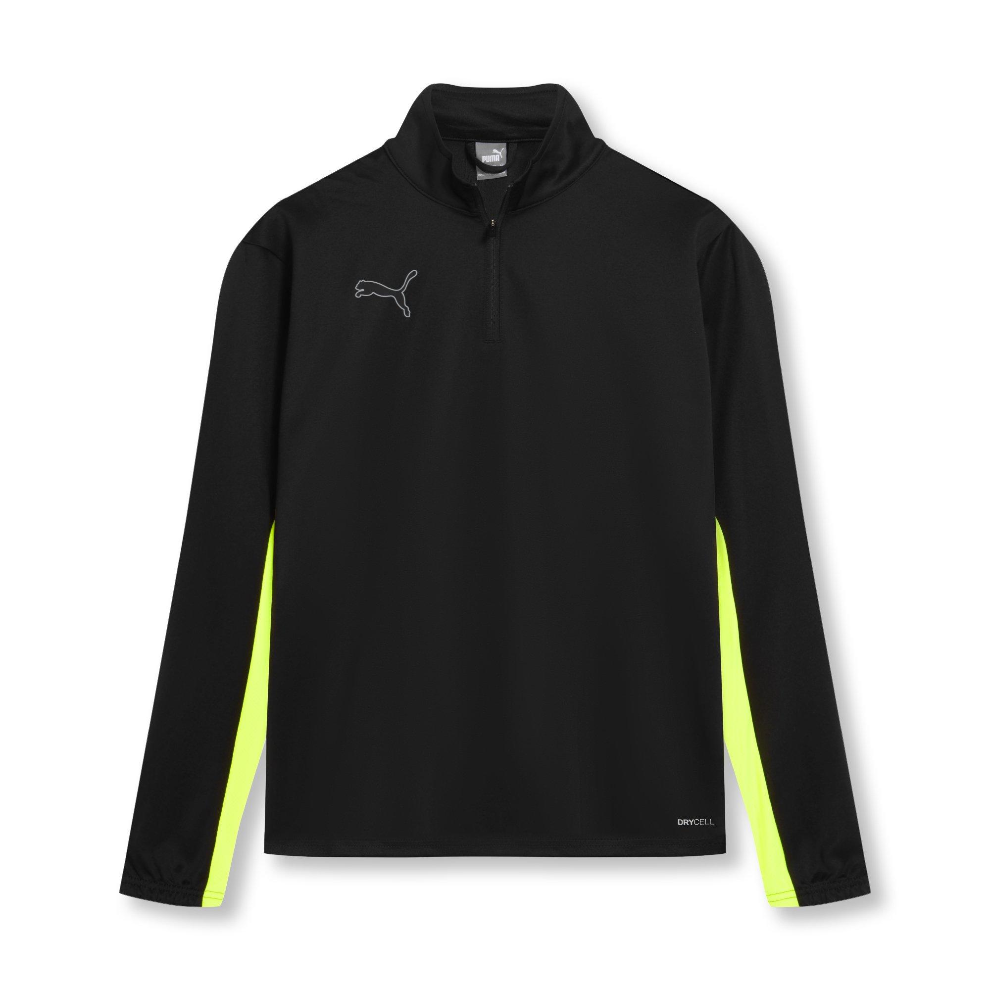 Puma Men's Finesse Performance Quarter Zip Drill Top - Black/Yellow - 2XL
