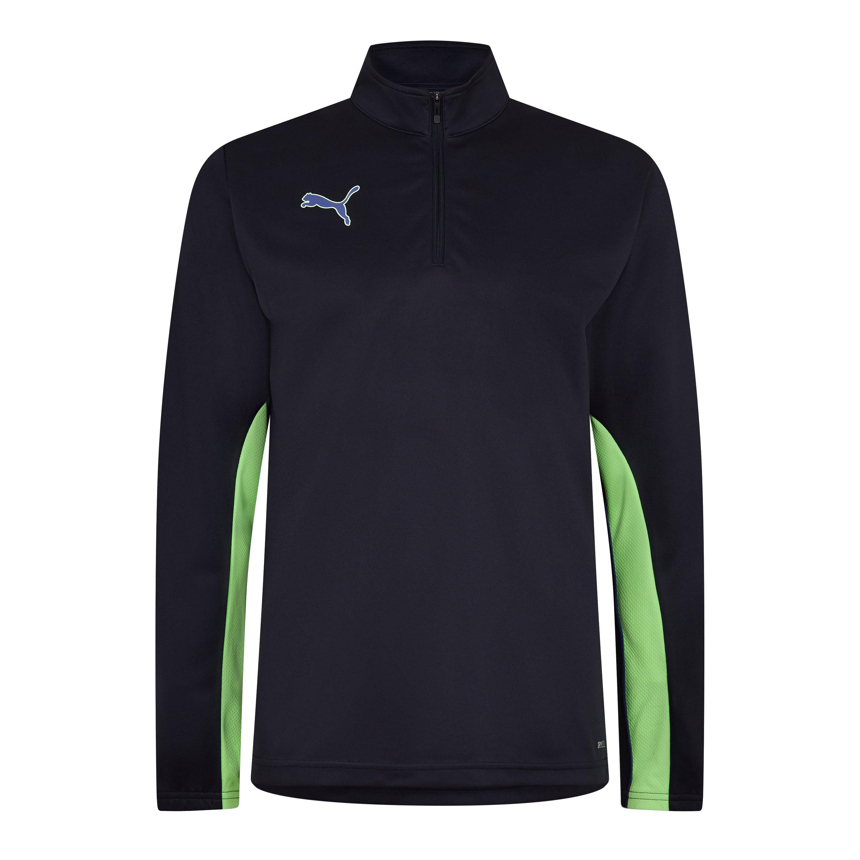 Puma Men's Finesse Performance Quarter Zip Drill Top - Navy/Apple - M
