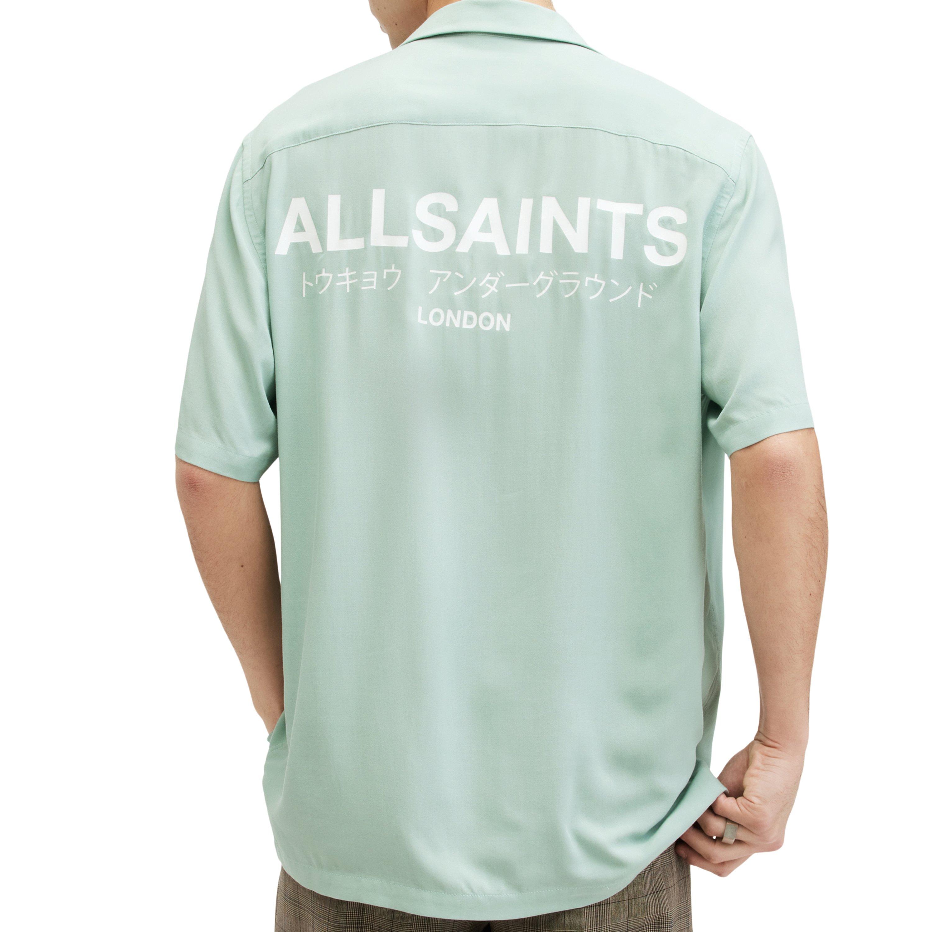 Teal Green - AllSaints - Men's Underground Short-Sleeve Patterned Shirt - 3
