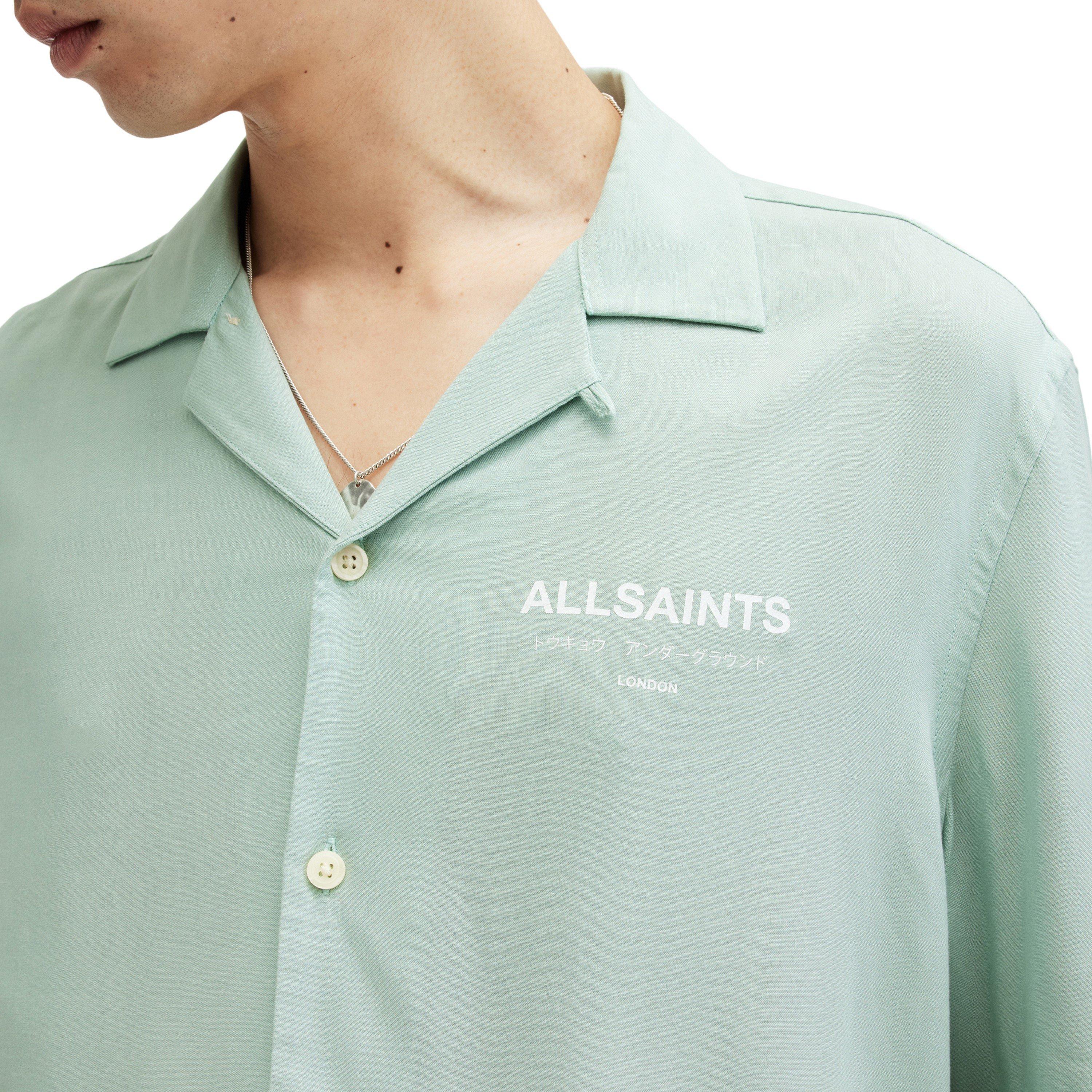 Teal Green - AllSaints - Men's Underground Short-Sleeve Patterned Shirt - 6