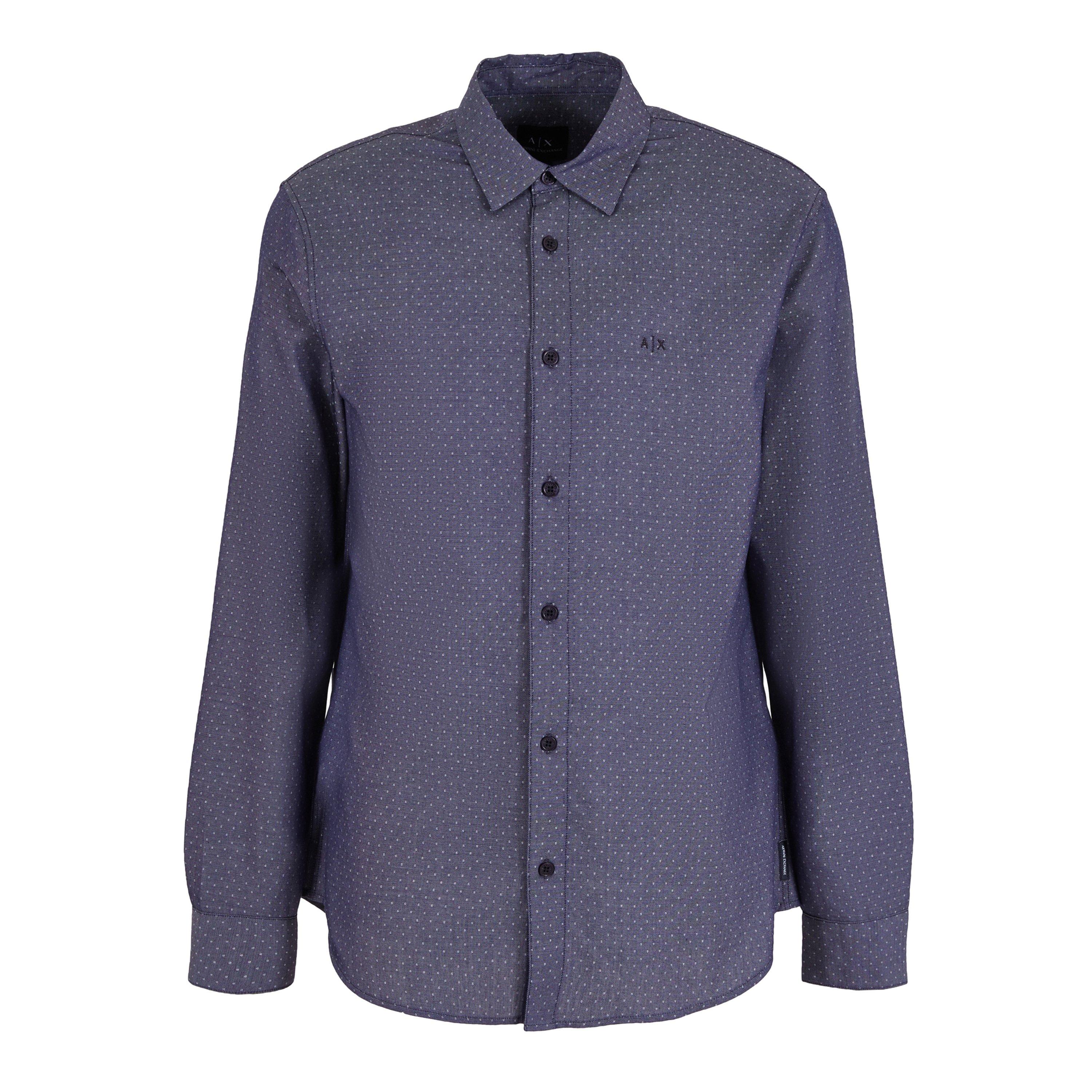 NAVY WHITE 65BB - Armani Exchange - Dotty Long Sleeve Shirt