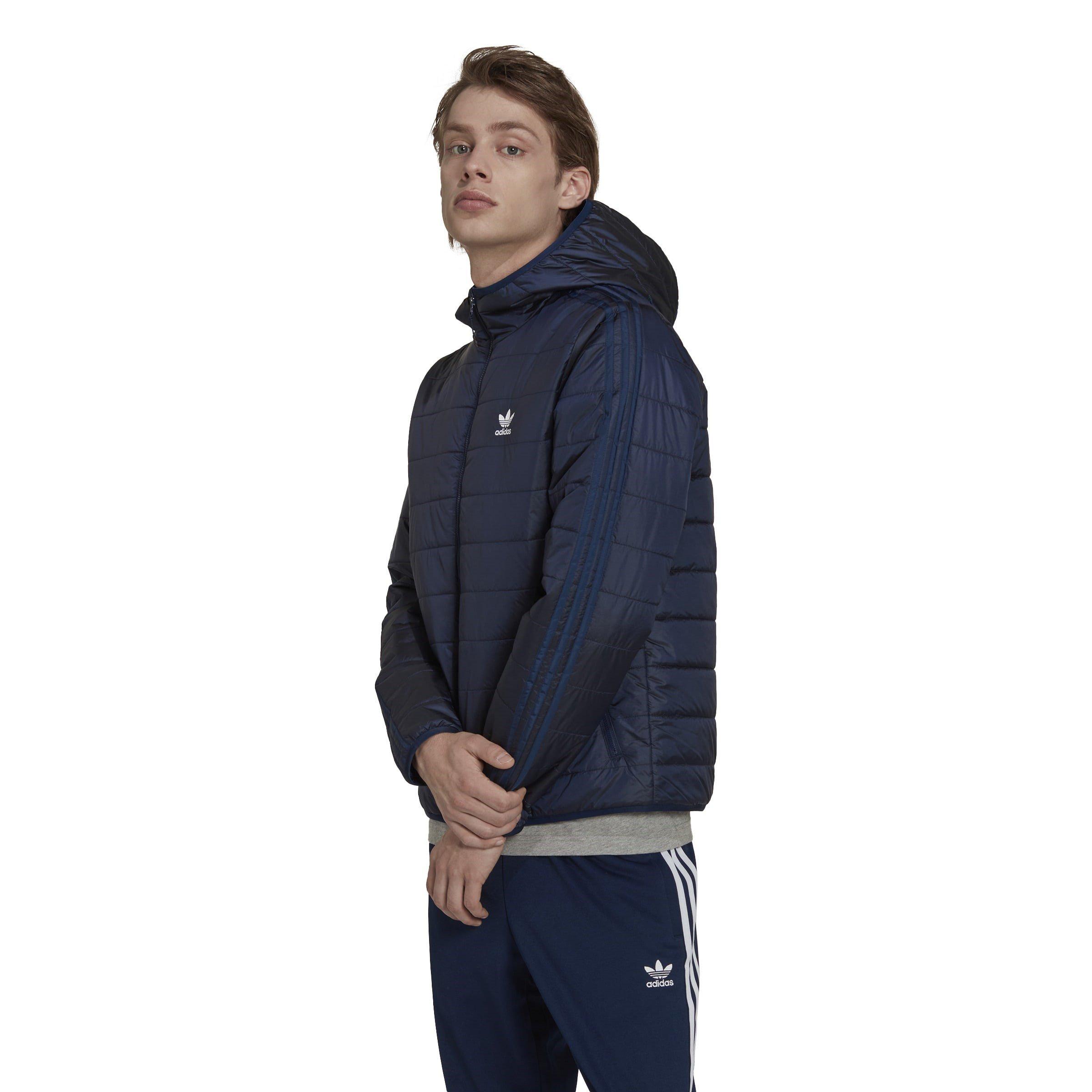 Night Indigo - adidas Originals - Padded Hooded Recycled Long Sleeve Puffer Jacket - 2