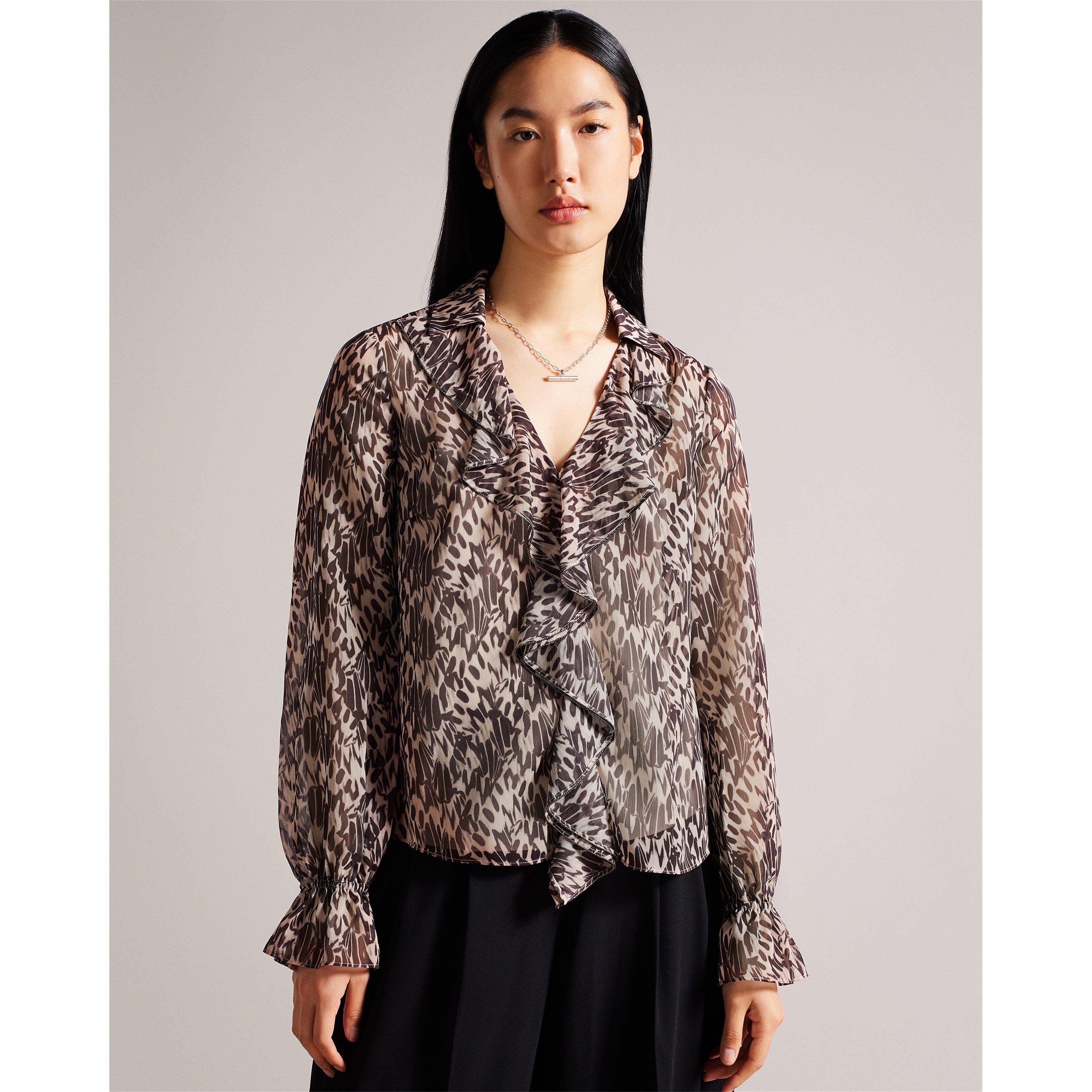 Nude-Pink - Ted Baker - Women's Bertei Long-Sleeve Blouse - 1
