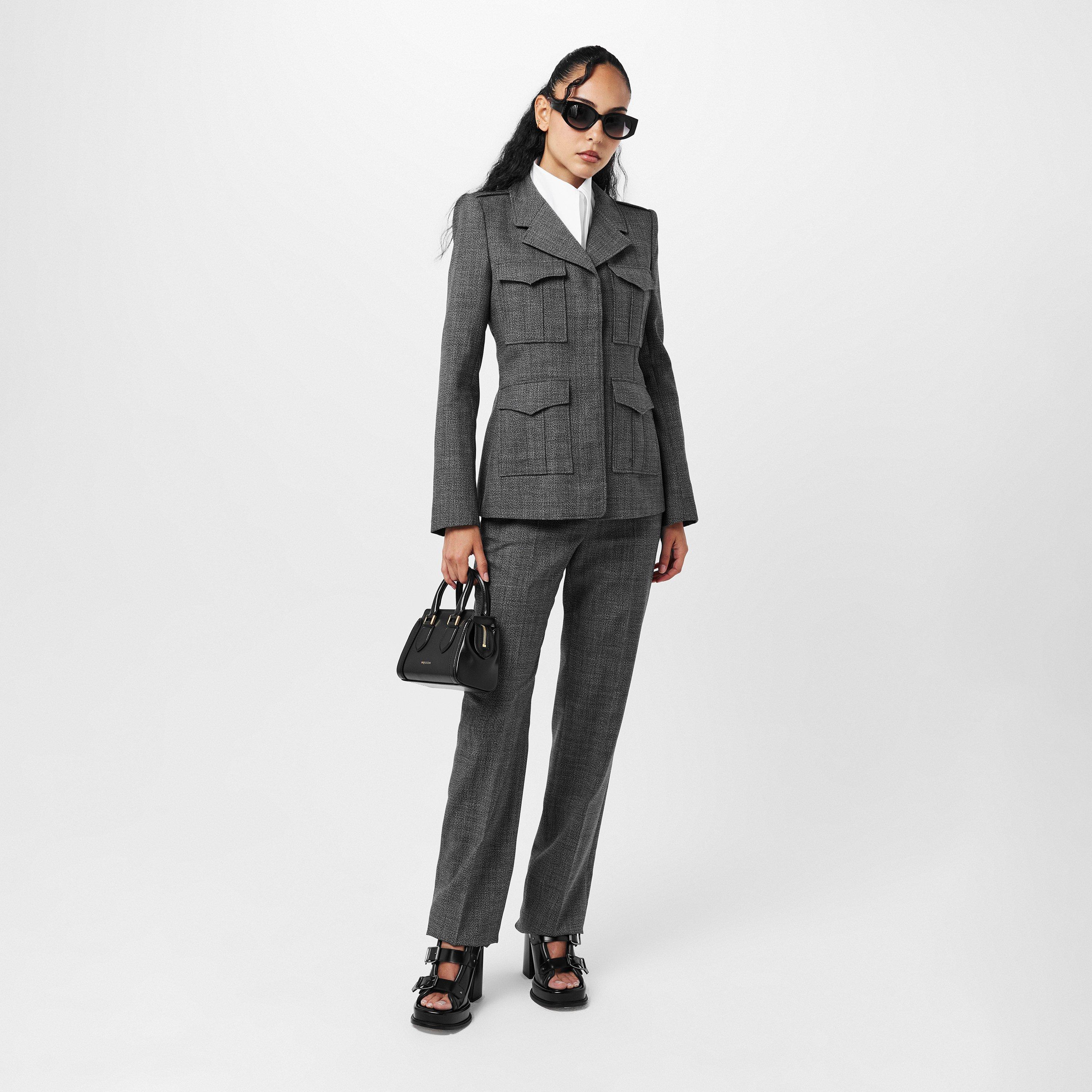 Grey - Alexander McQueen - Women's Alex City Structured Tailored Blazer - 6