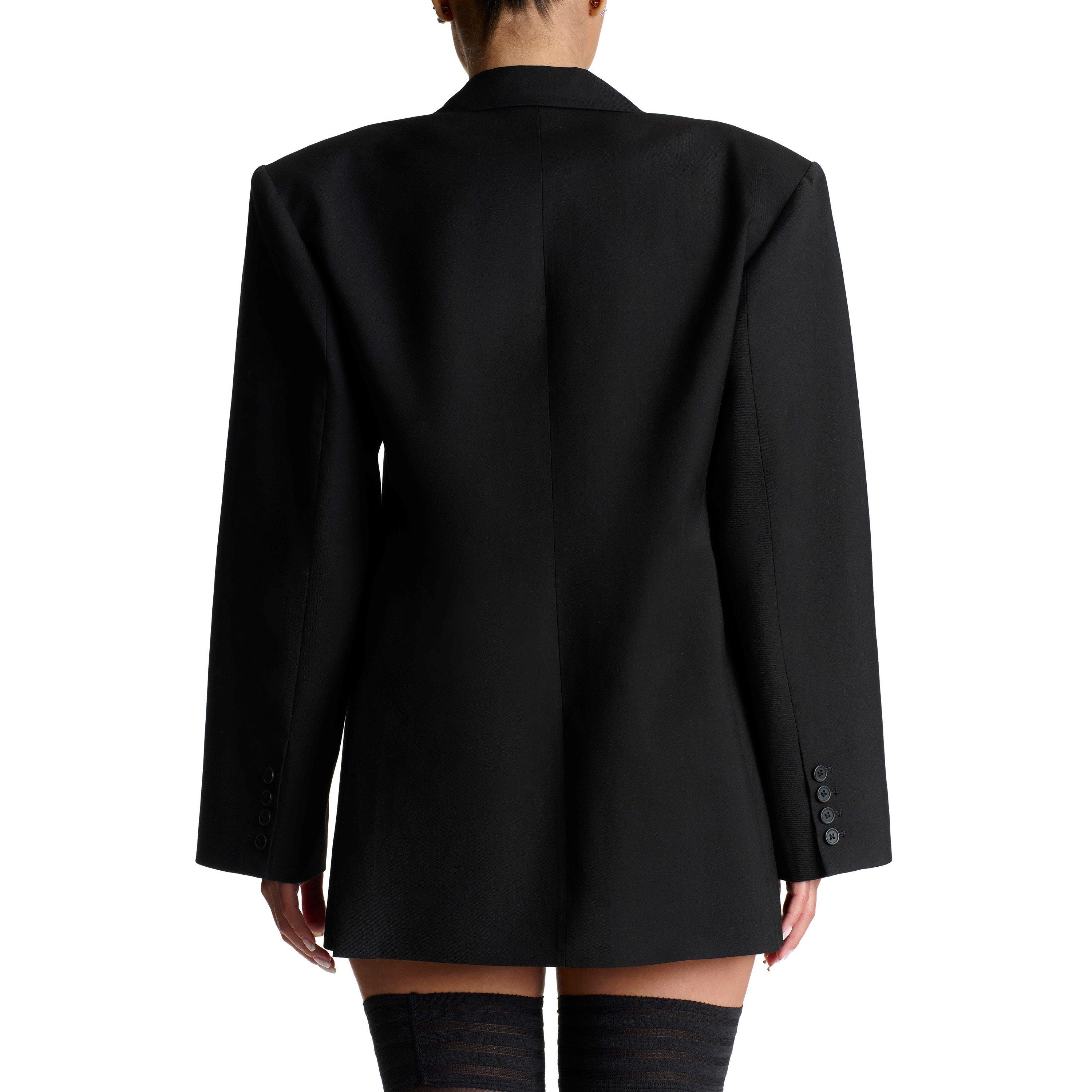Black - Naked Wardrobe - Women's Boyfriend Oversized Long Sleeve Blazer - 5