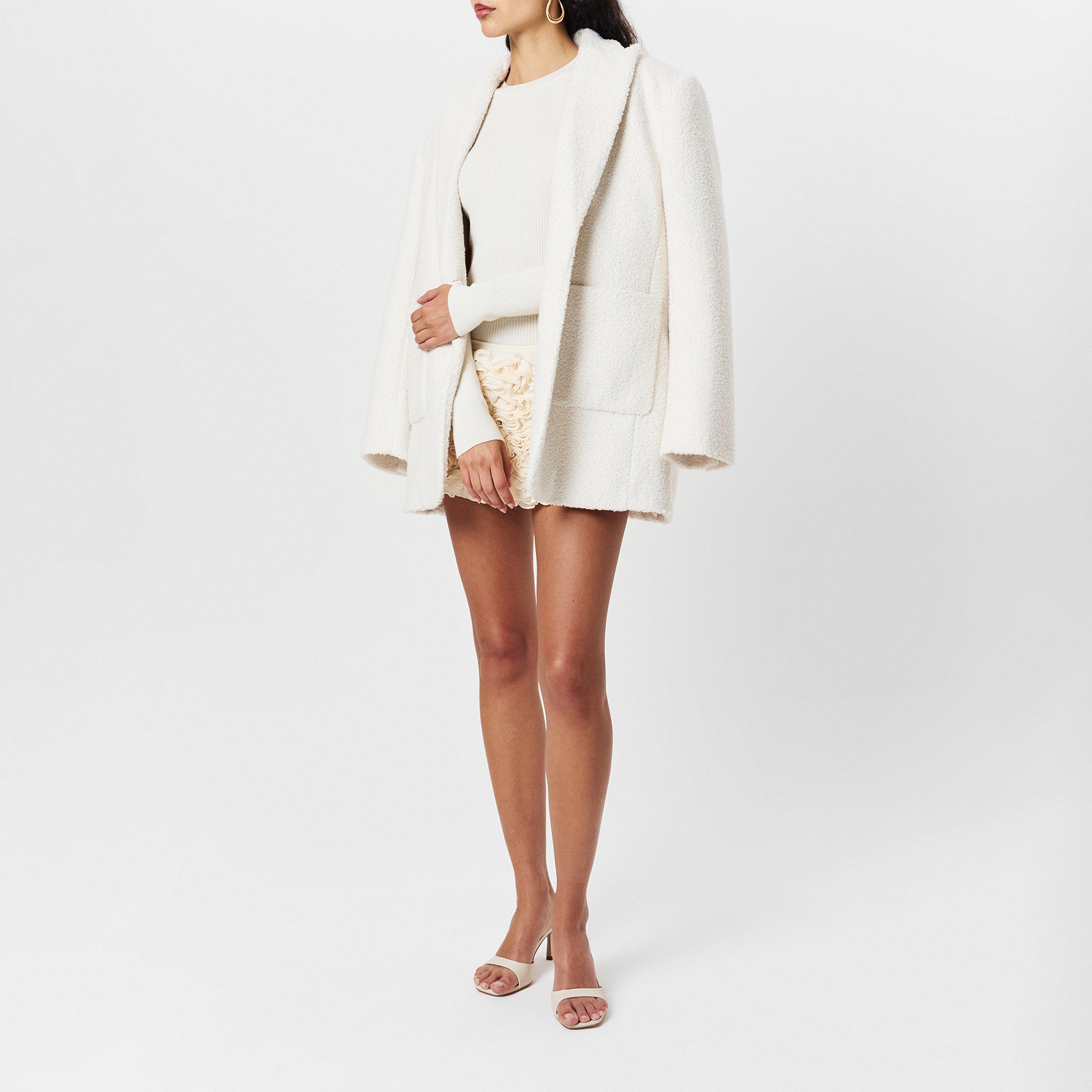 Cream - Naked Wardrobe - Women's Boucle Long Sleeve Oversized Blazer - 6