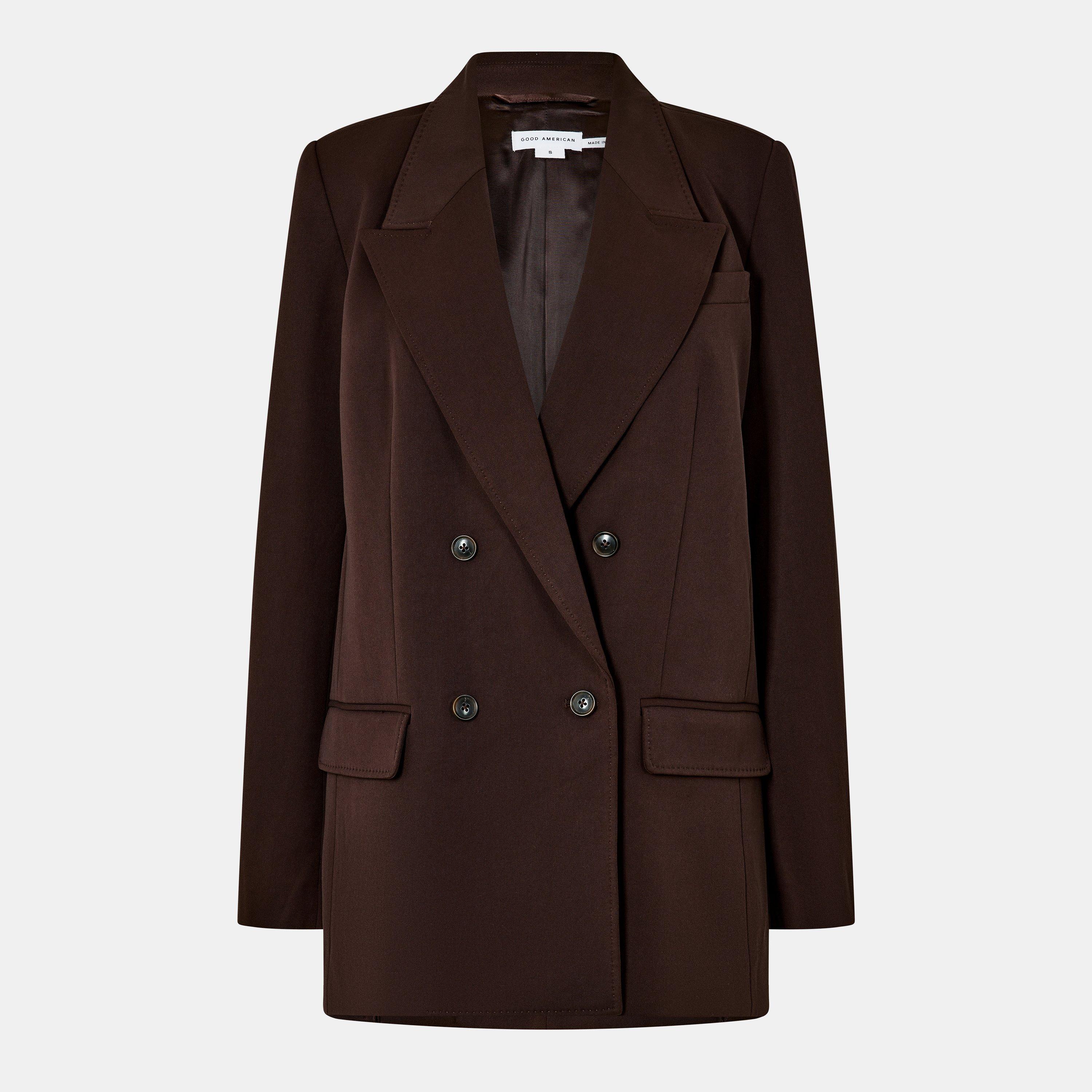 dark chocolate - Good American - Women's Double Breasted Tailored Blazer - 1