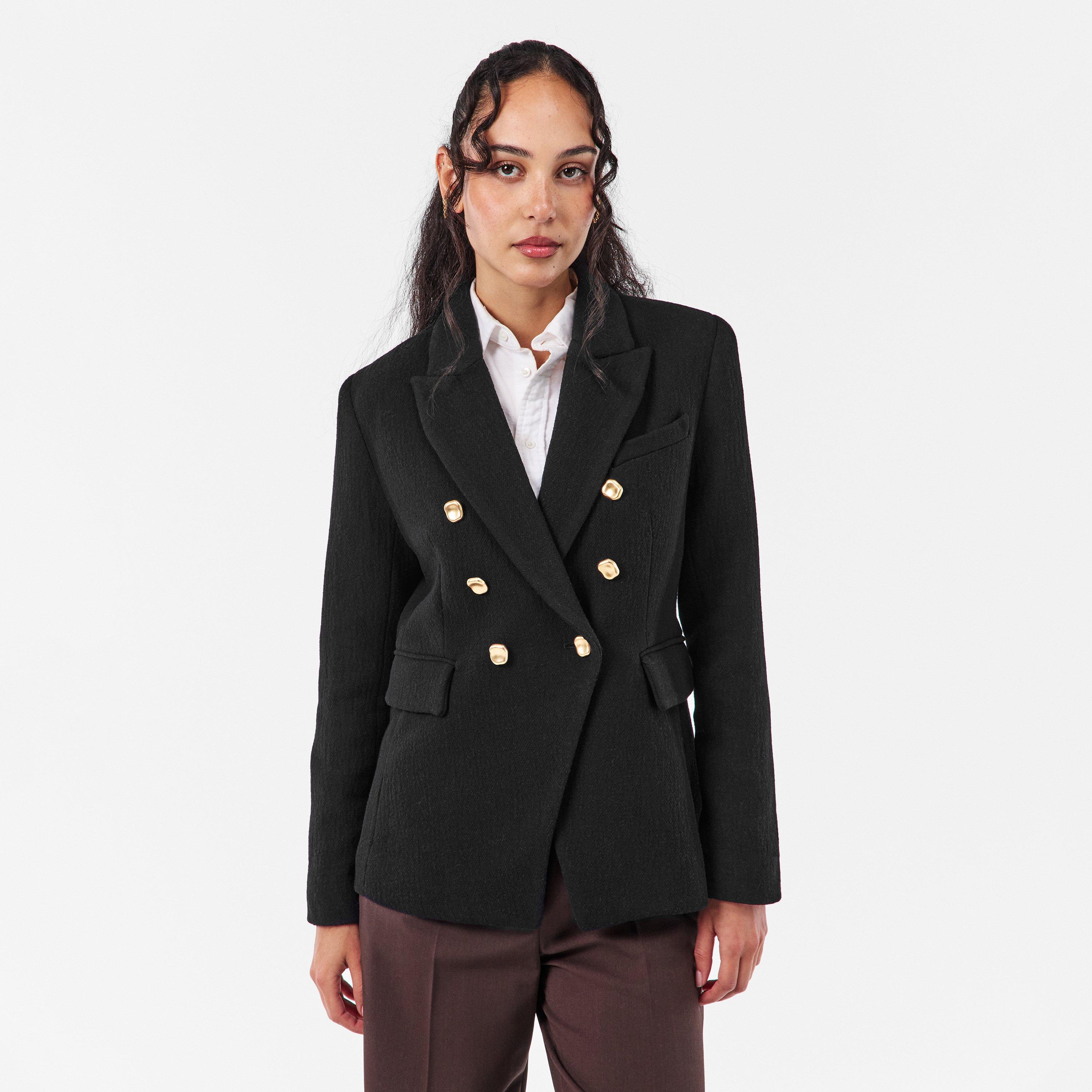 Black - Donna Karan - Women's DKaran Structured Tailored Blazer - 3