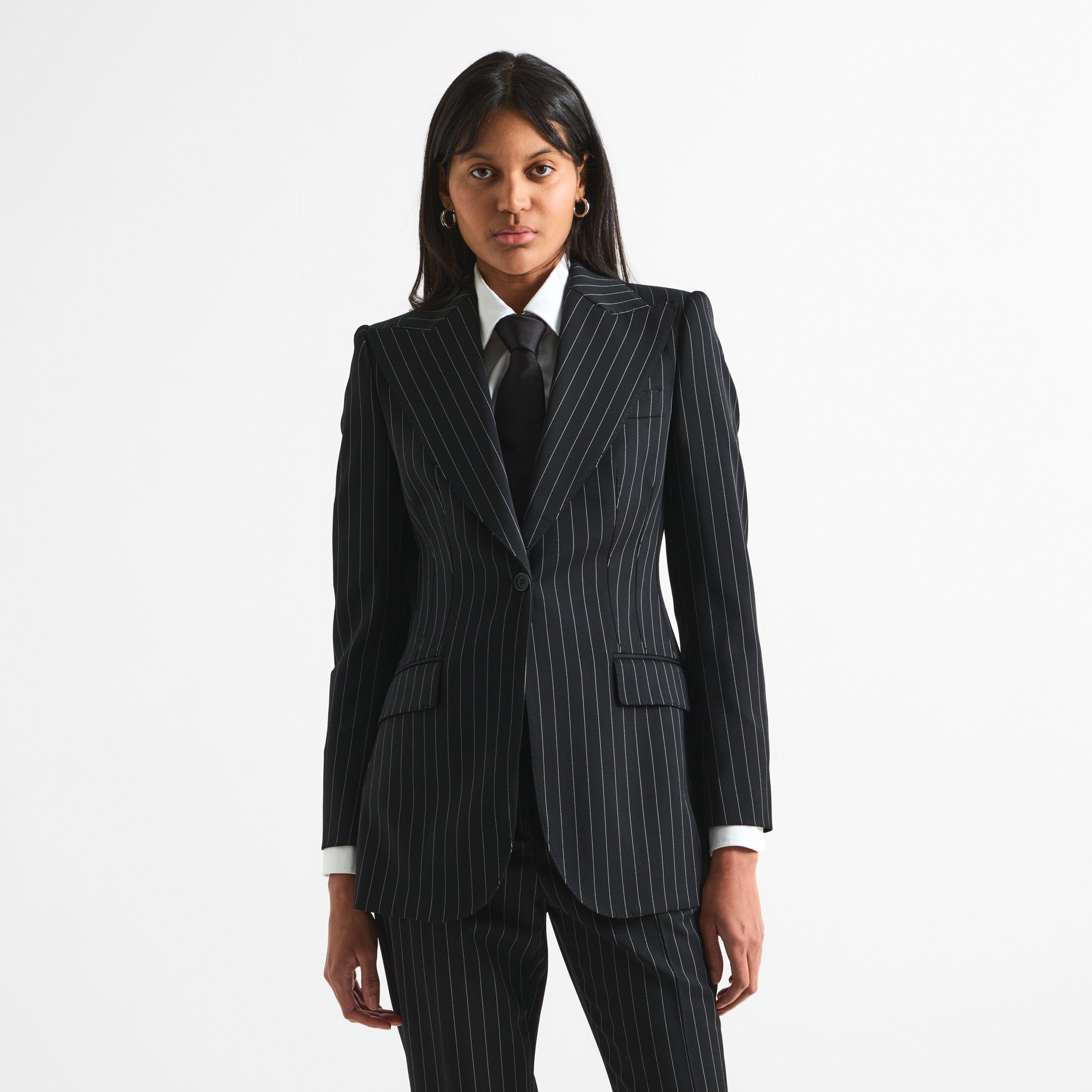 Pin Stripe - Dolce and Gabbana - Women's Pinstripe Wool Blazer - 3