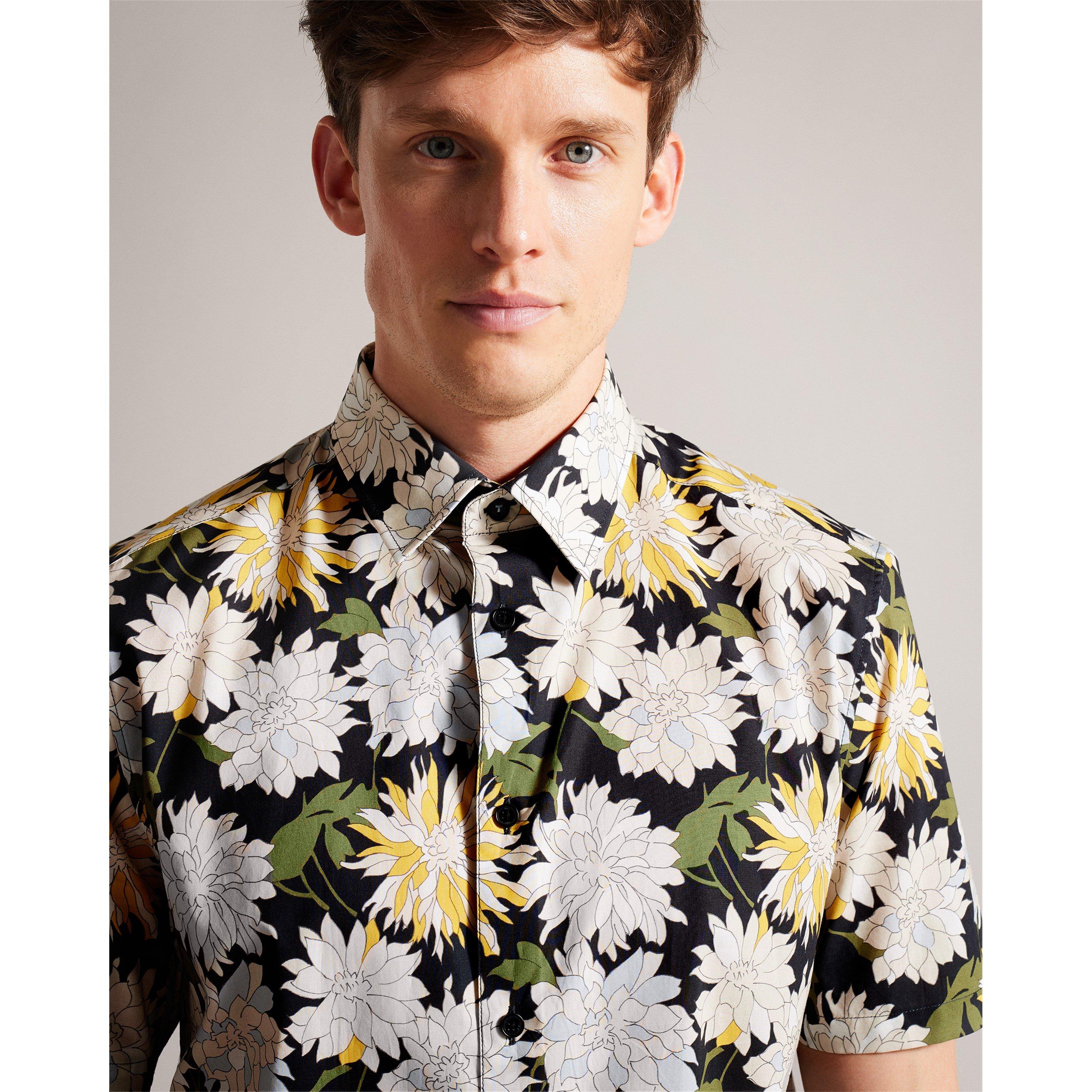 Multicol - Ted Baker - Men's Sallins Short-Sleeve Patterned Shirt - 4