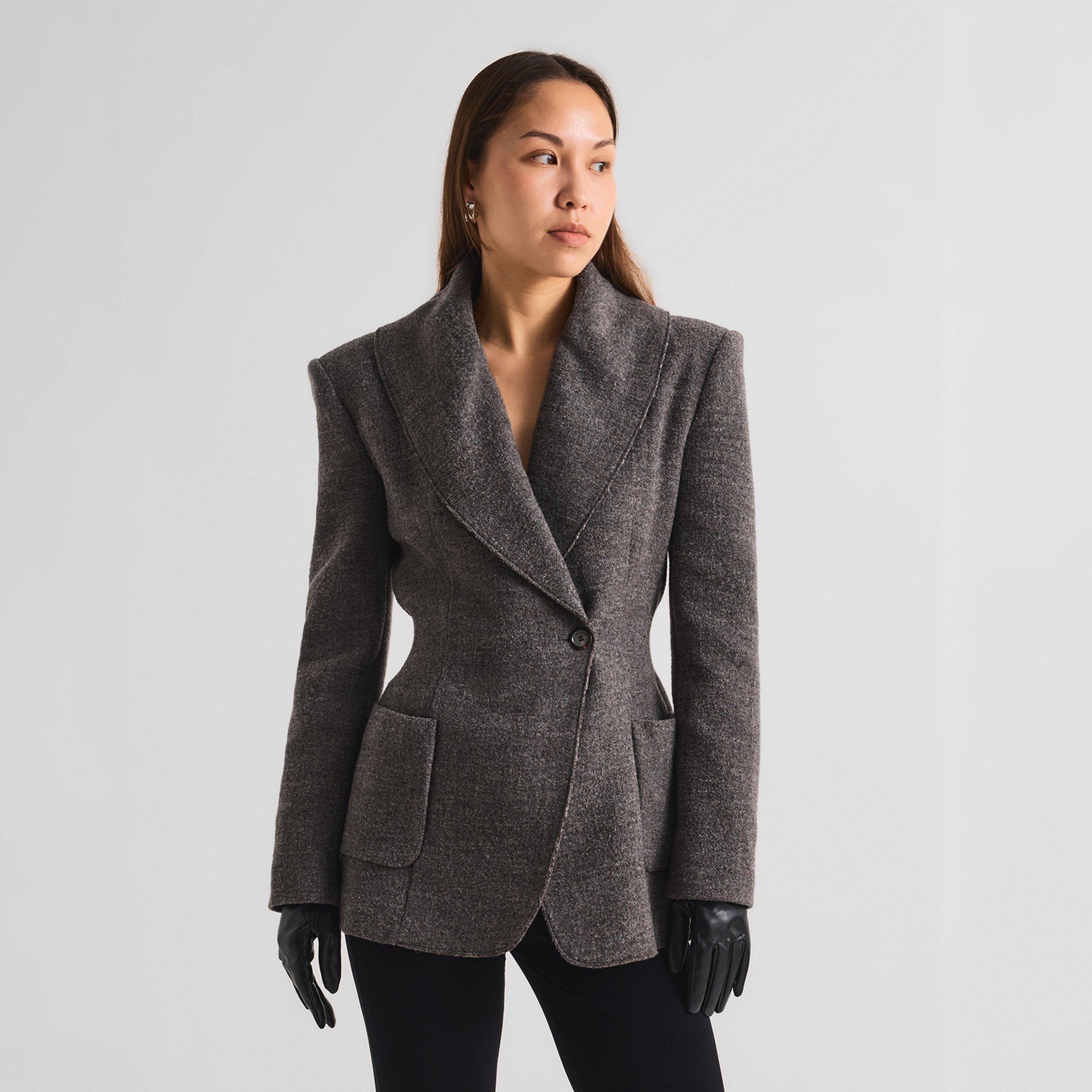 Grey - Magda Butrym - Women's 04 Wool Blazer - 3