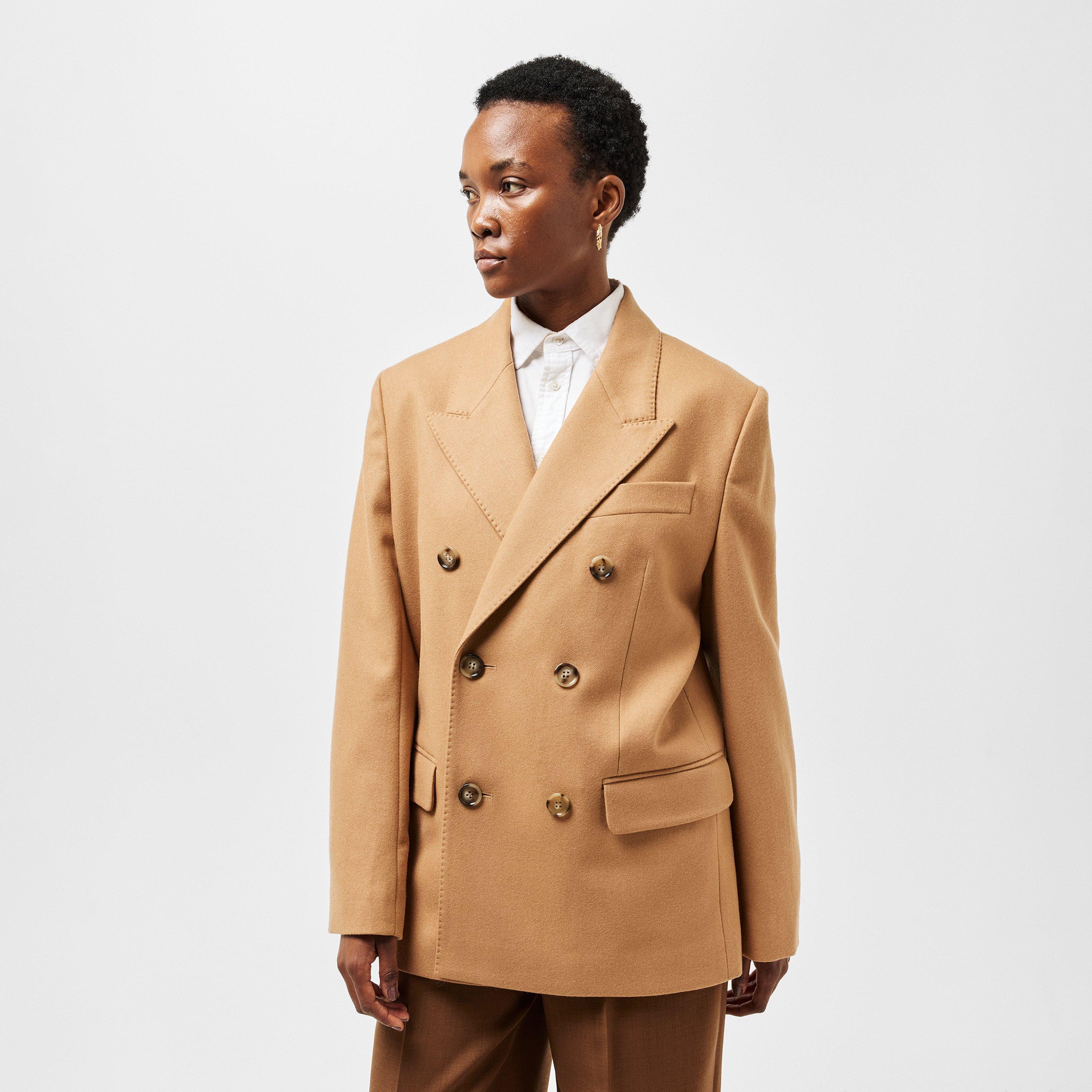 Camel - Ami Paris - Women's Tailored Fit Textured Blazer - 3