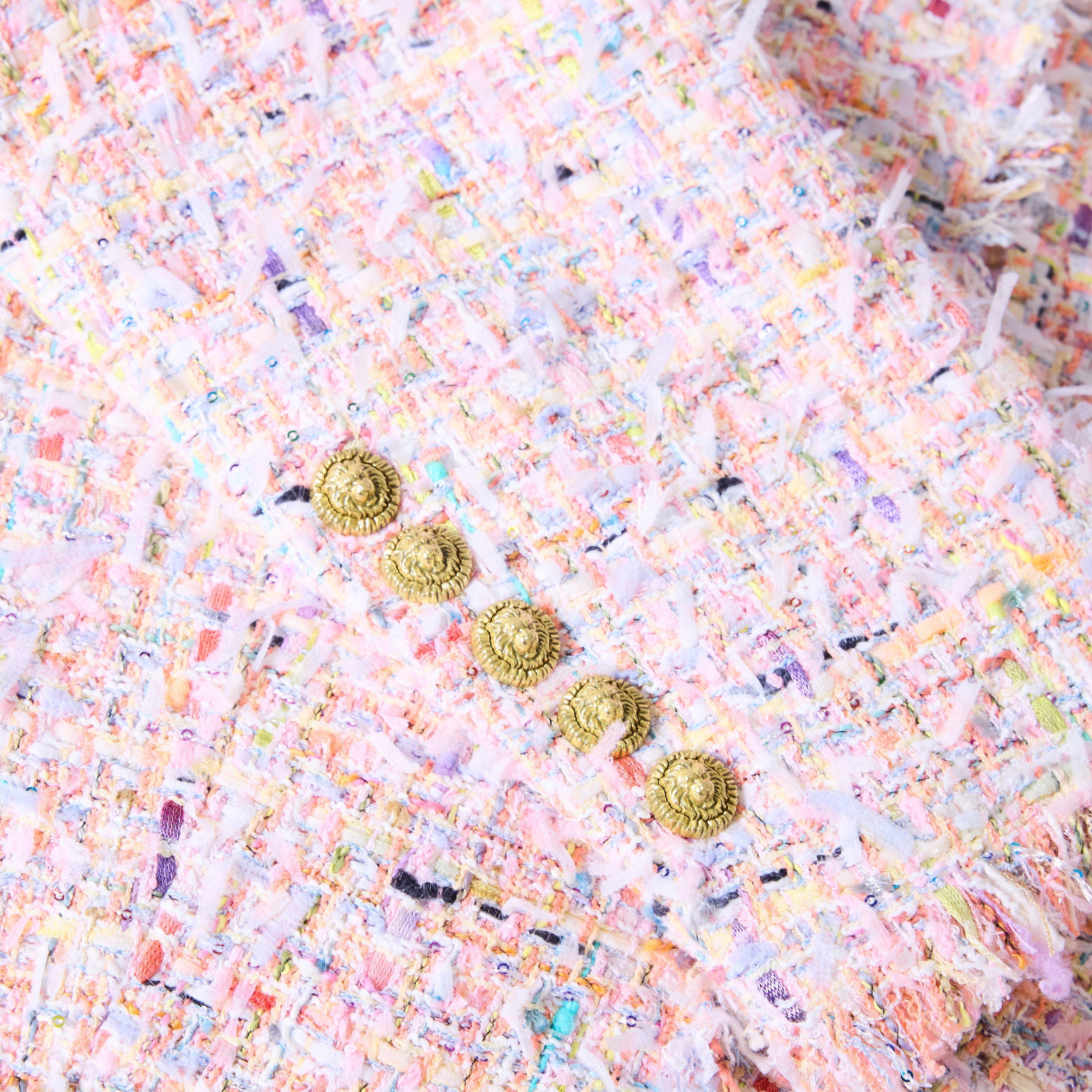 Pink - Balmain - Balmain Tweed Blazer Ld63 - 3