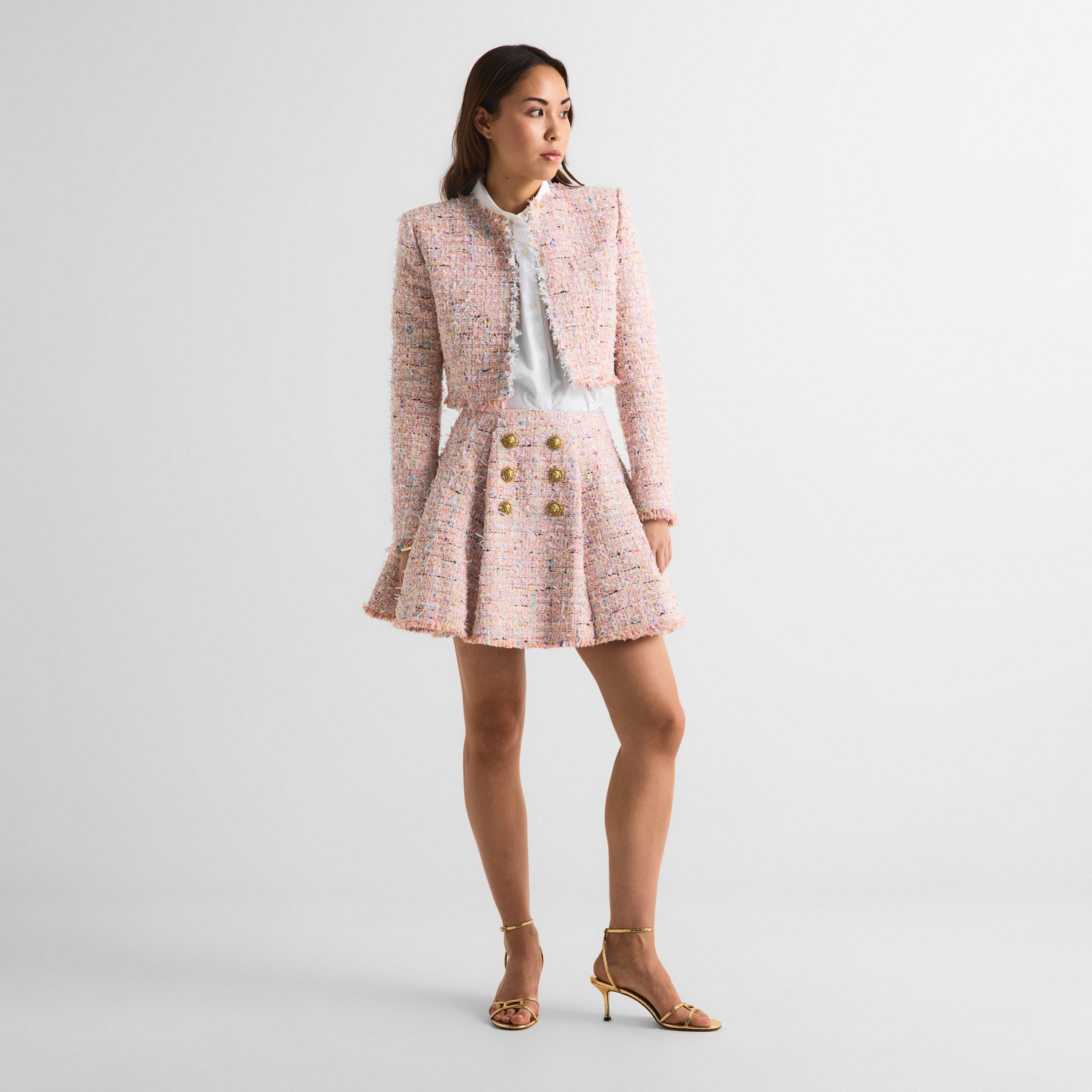 Pink - Balmain - Balmain Tweed Blazer Ld63 - 6