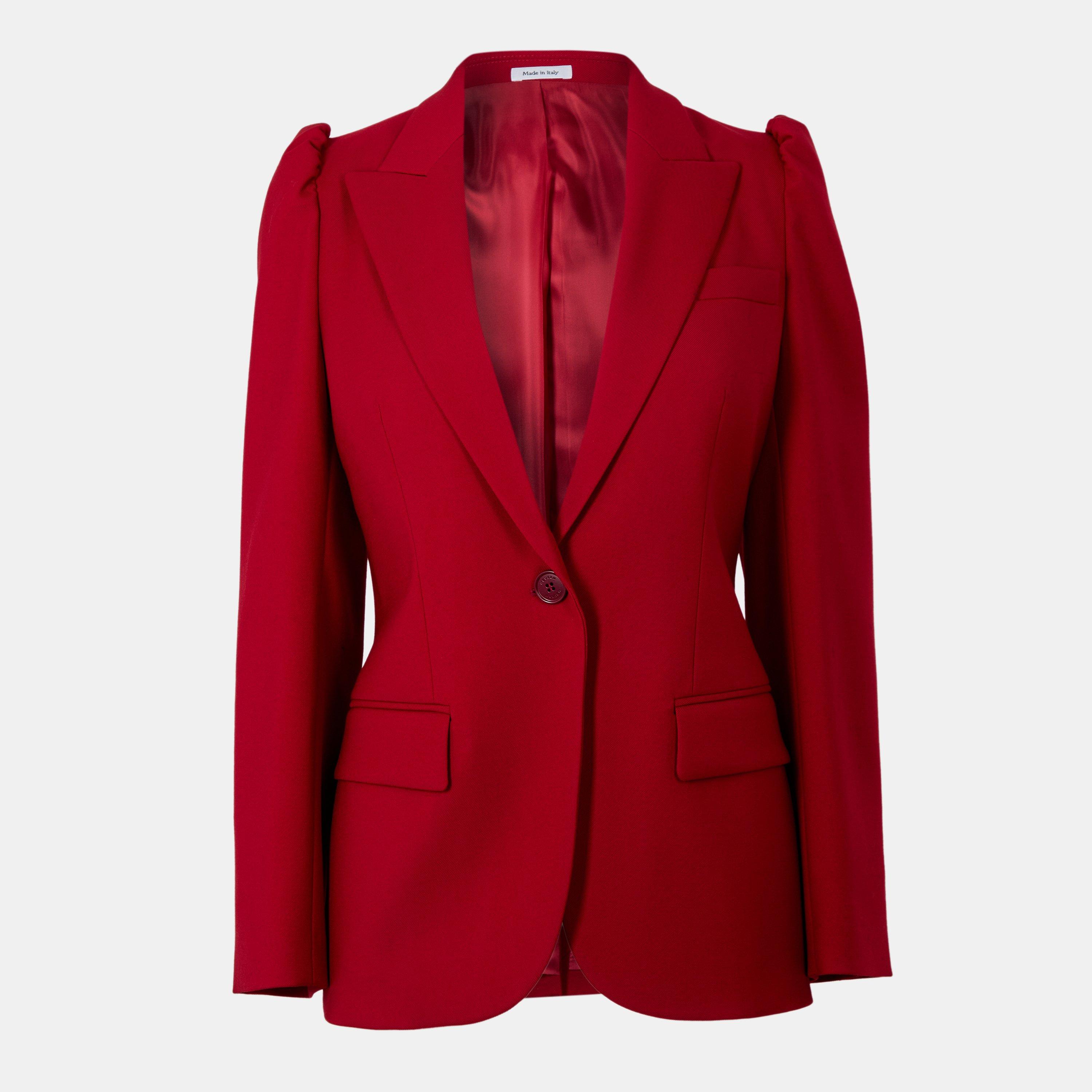 Alexander Mcqueen Women's Alex Blazer - Crimson - 8 (XS)