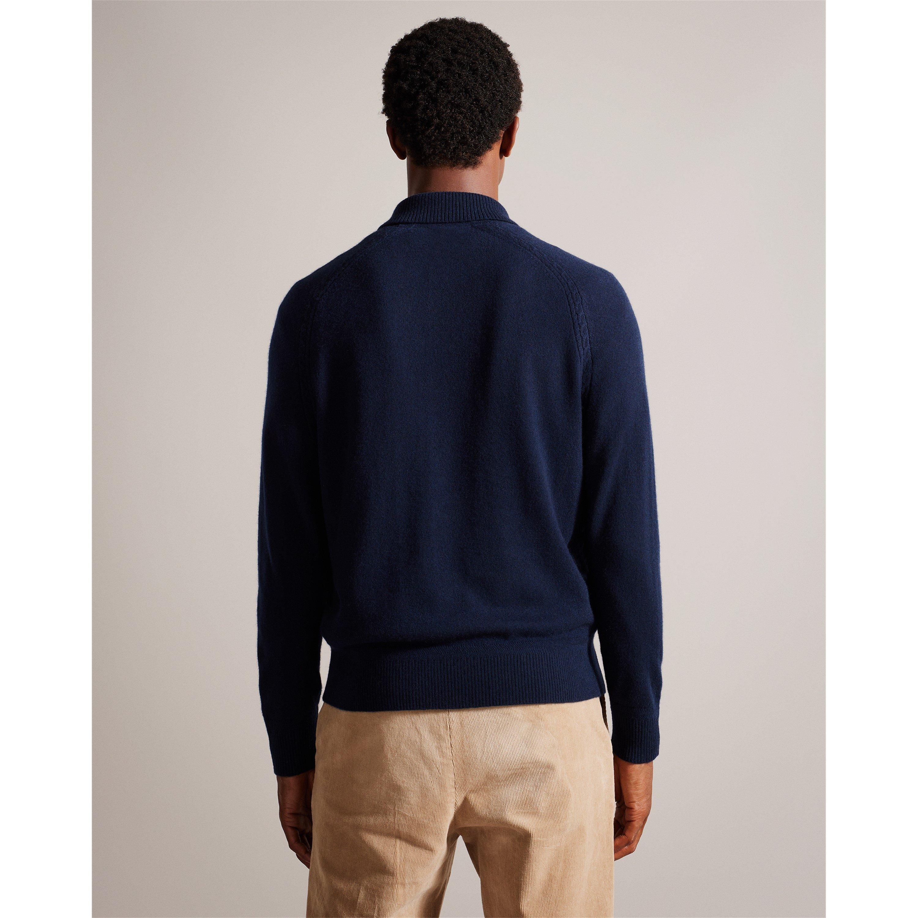 Azul Marinho - Ted Baker - Men's Long-Sleeve Polo Shirt - 2