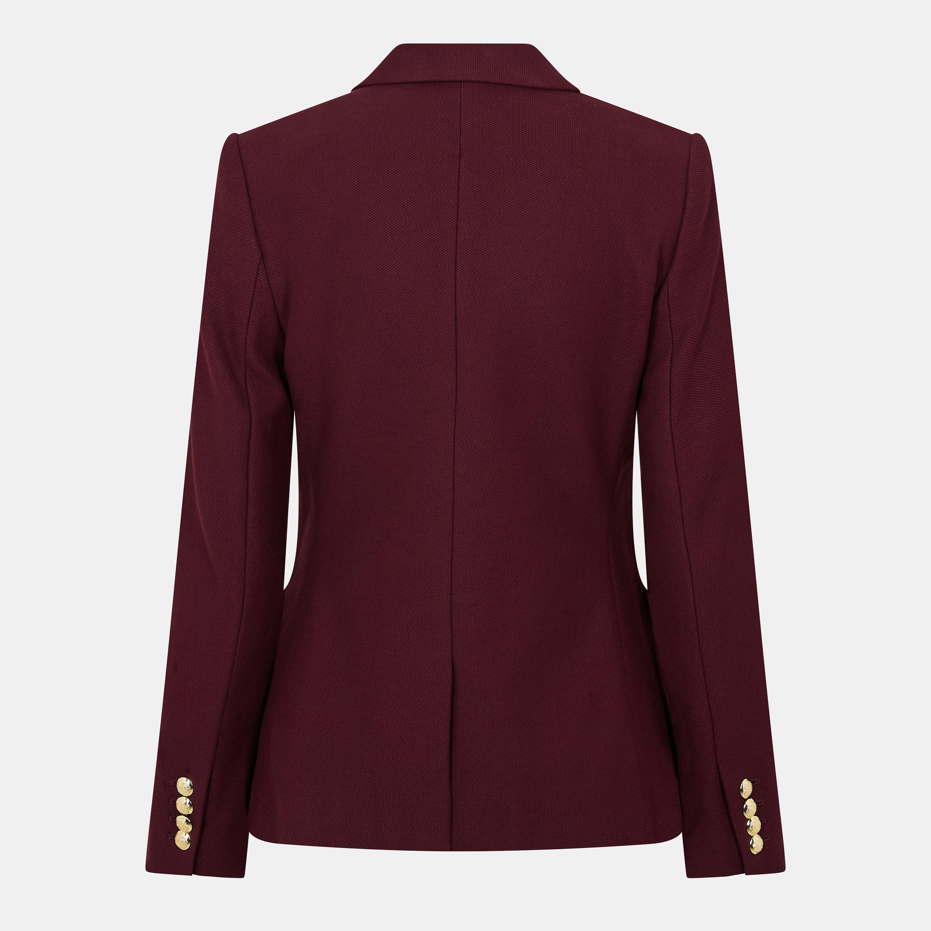 Dark Garnet - Lauren by Ralph Lauren - Women's Anfisa Real Leather Blazer - 2