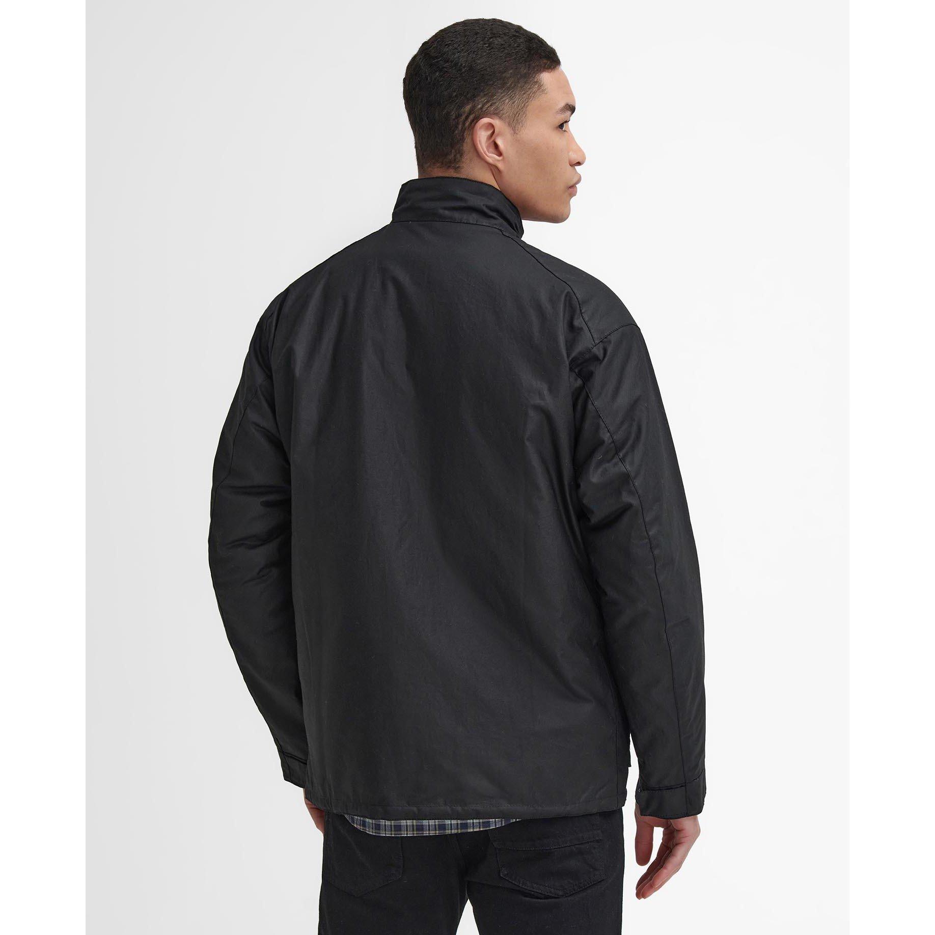 Black BK71 - Barbour International - Men's Brunton Waxed Cotton Stand Collar Wax Jacket - 2