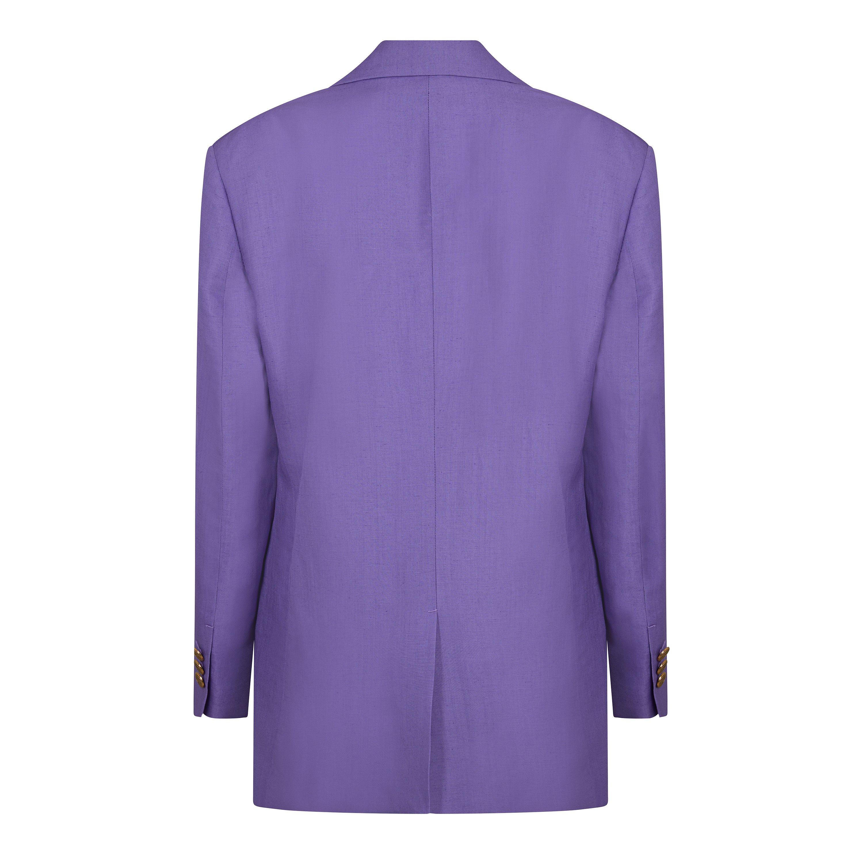 Lilac - Versace - Women's Wool and Linen Blazer - 2