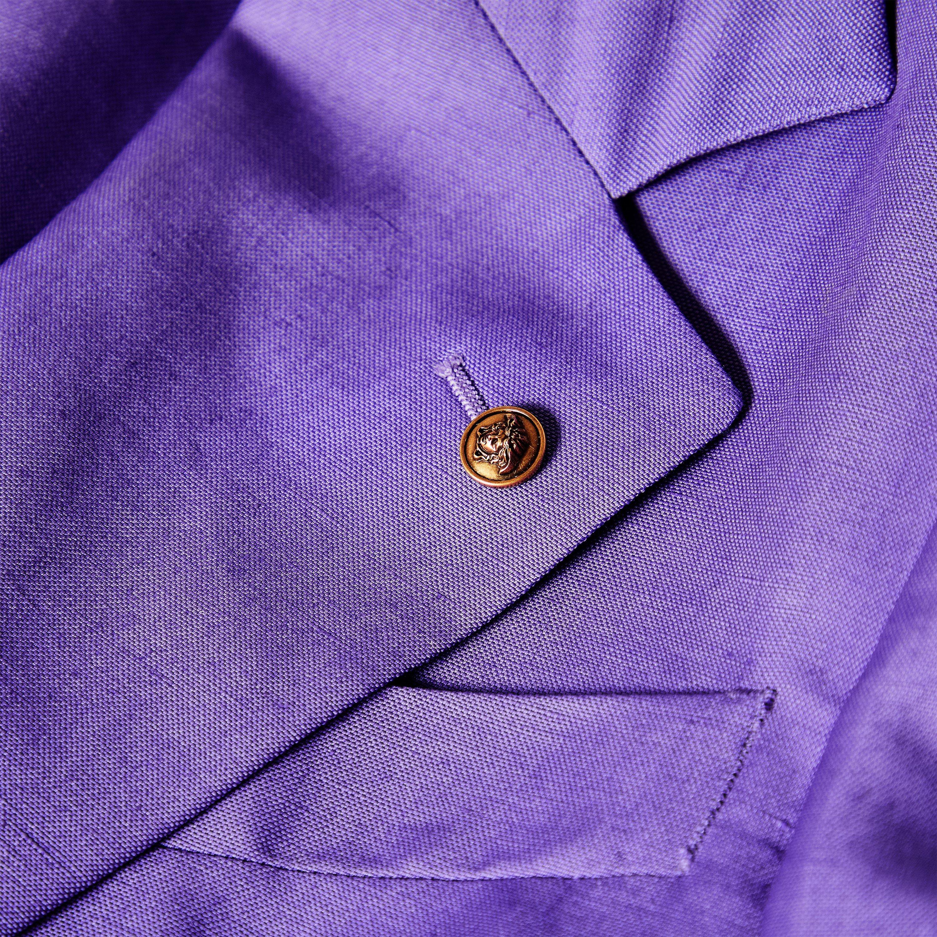 Lilac - Versace - Women's Wool and Linen Blazer - 5