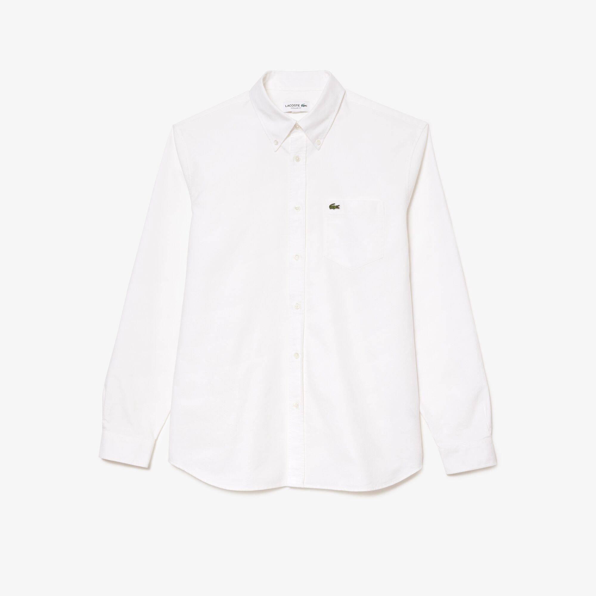 White 001 - Lacoste - Button Down Oxford Shirt - 5