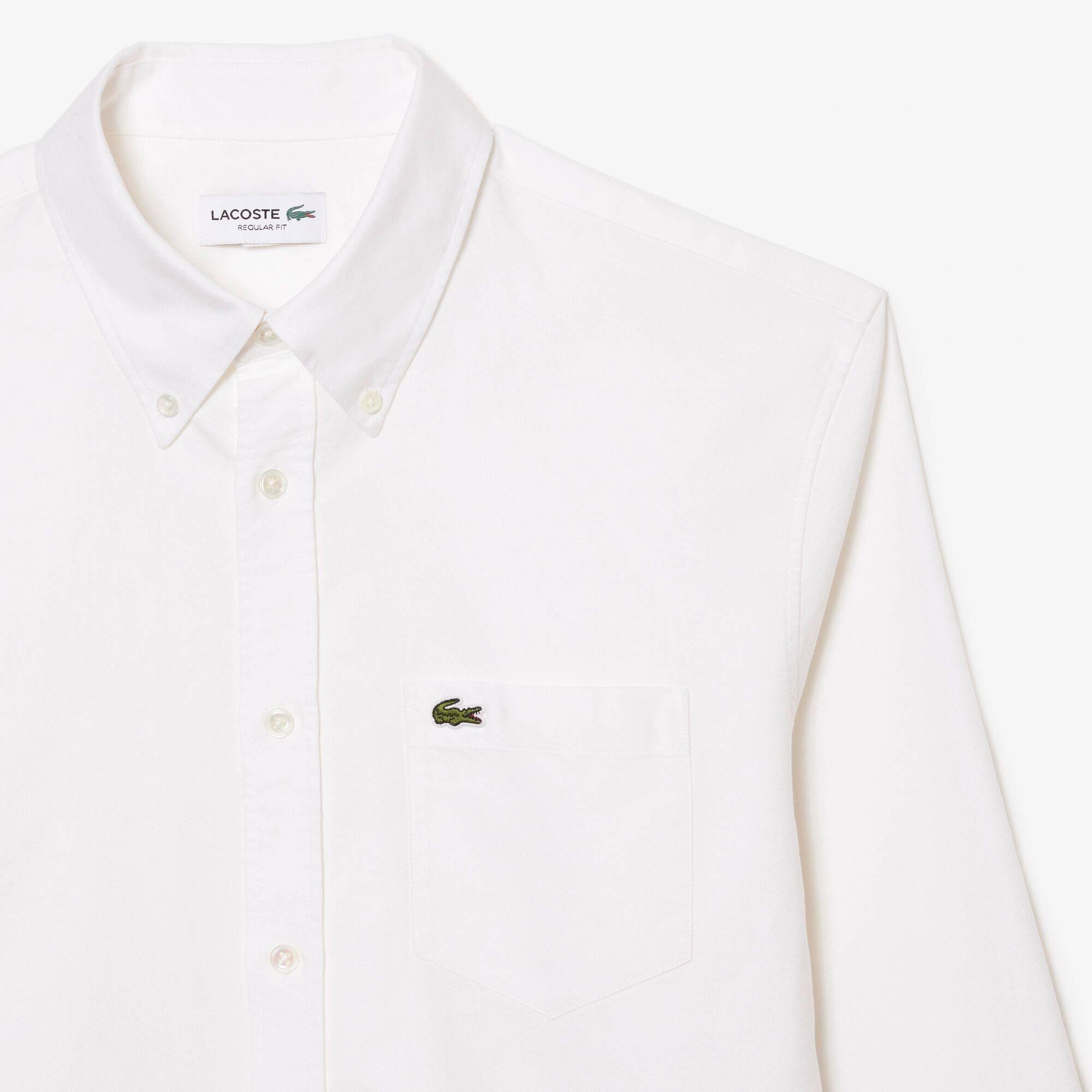 White 001 - Lacoste - Button Down Oxford Shirt - 6