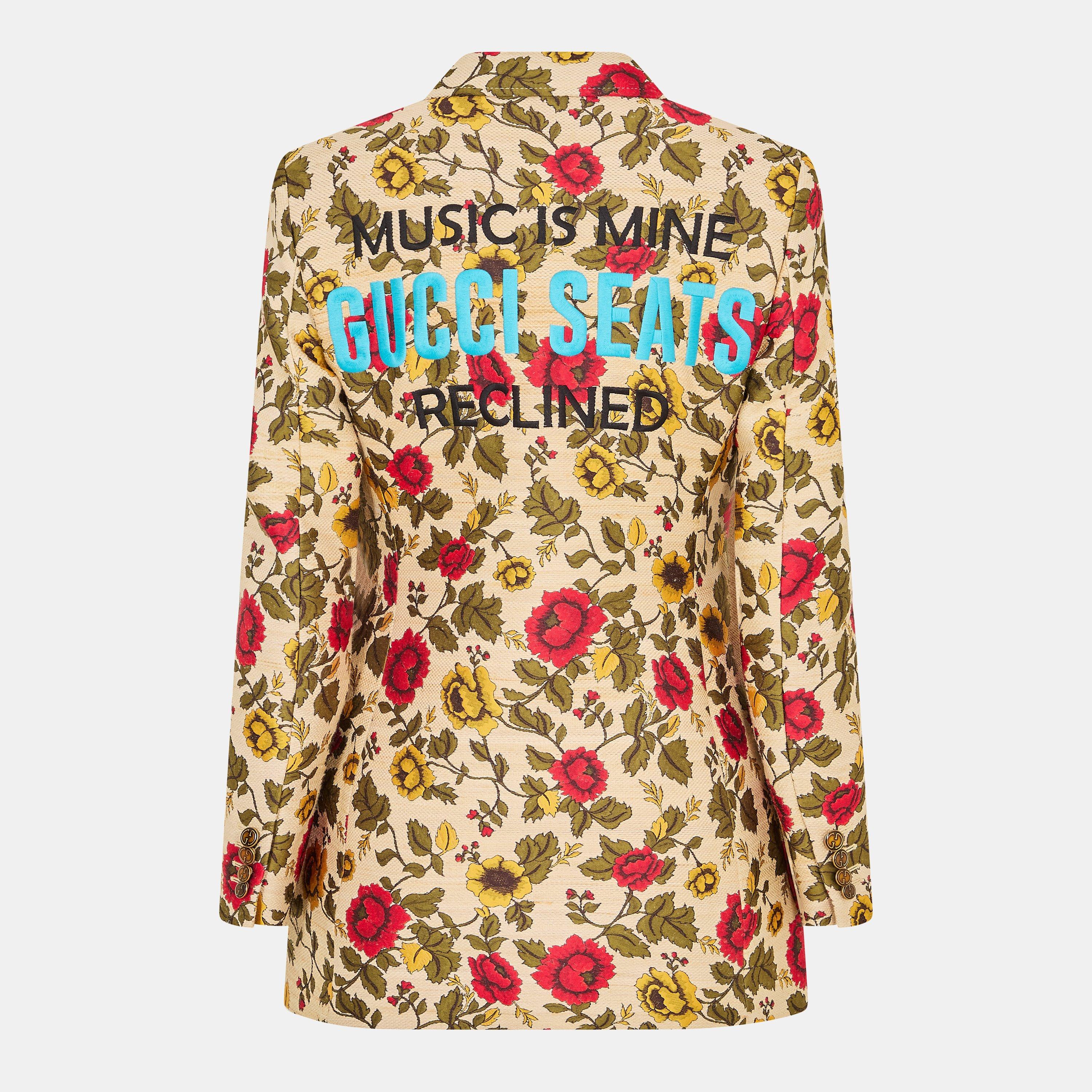 Beige/Mix - Gucci - Women's Jacquard Tailored Blazer - 2