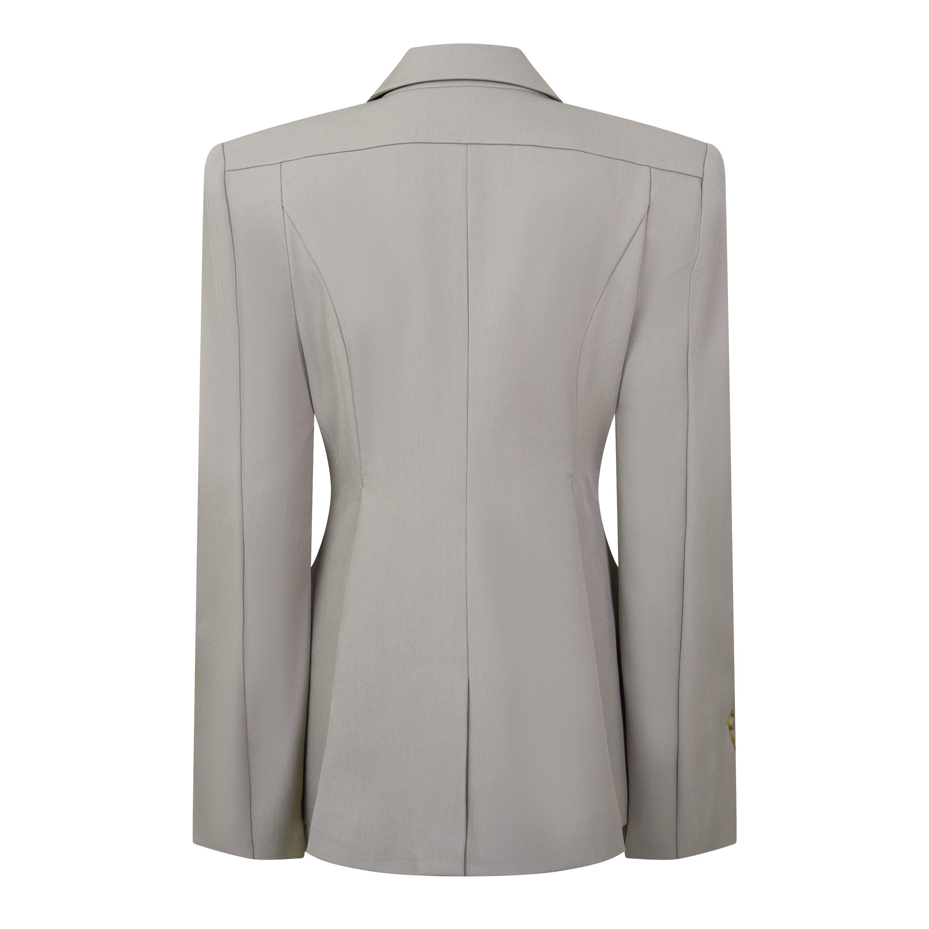 Grey - The Couture Club - Women's Couture Cinch Long-Sleeve Tailored Blazer - 2