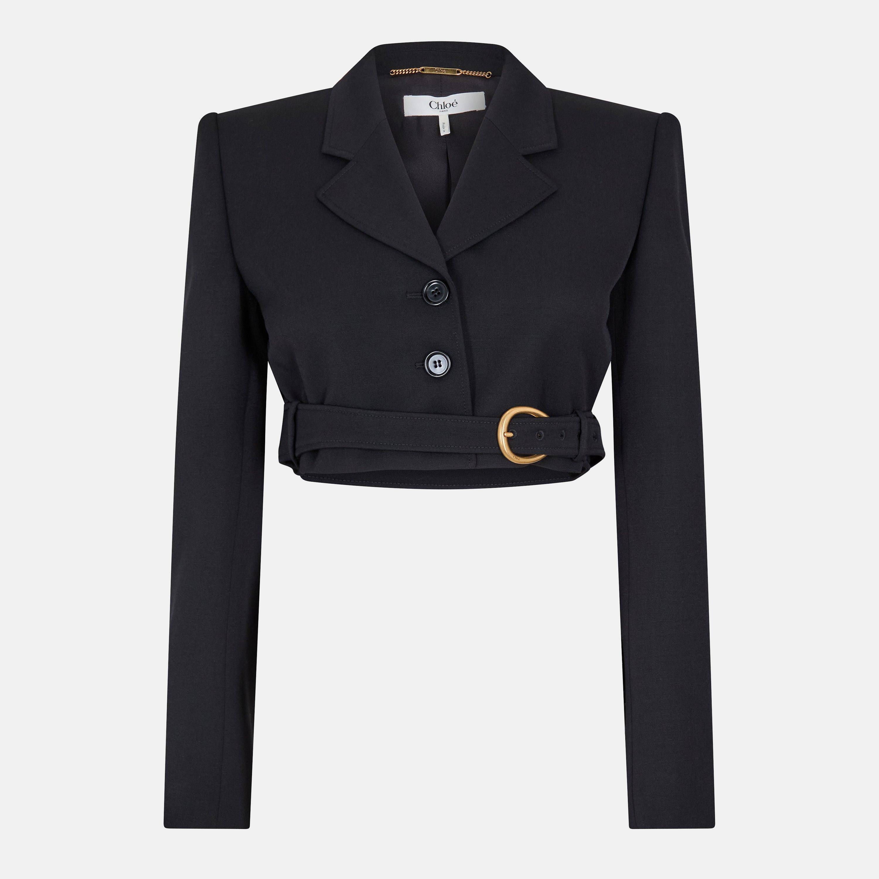Chloe Women's Cropped Blazer - Black - Size 10 (38)