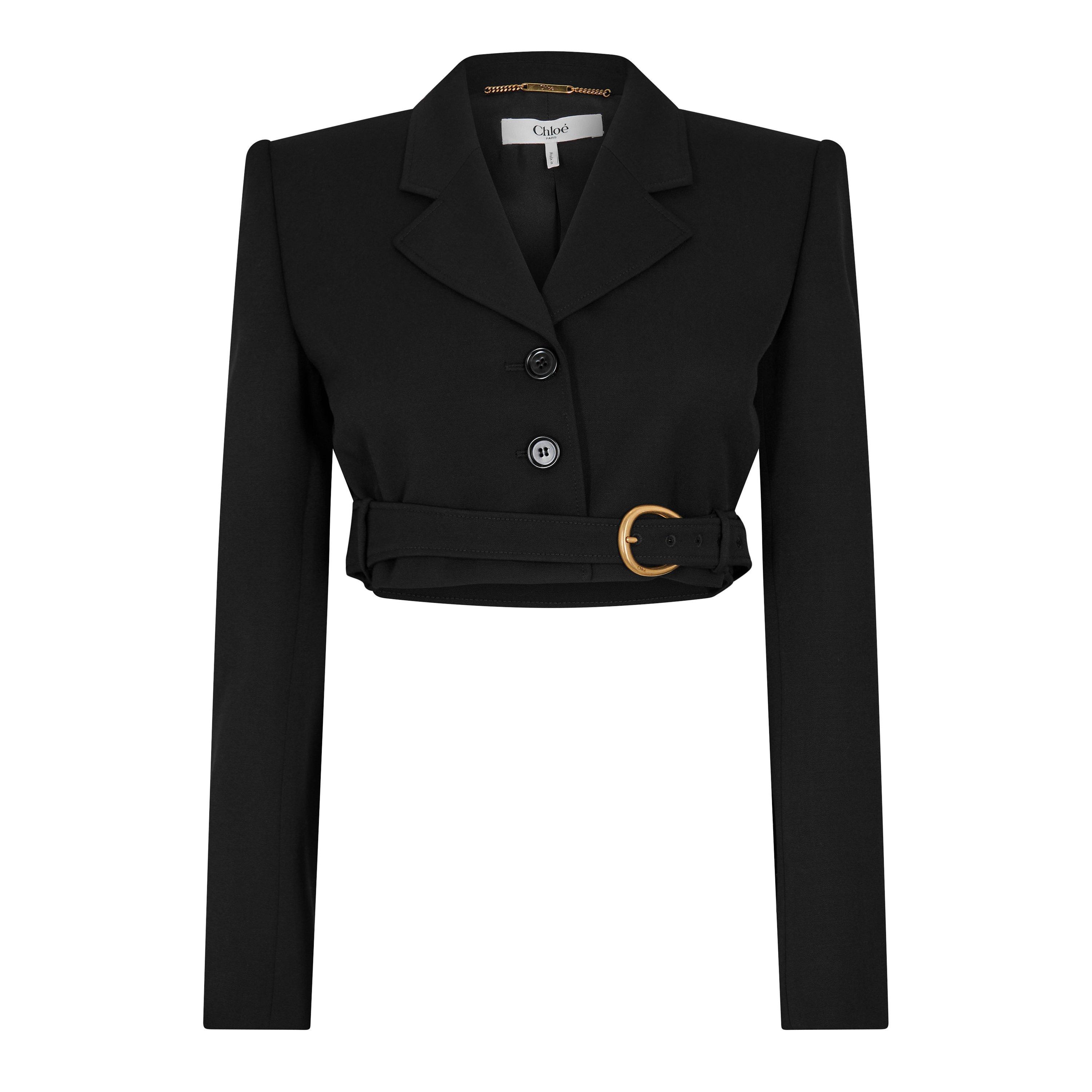 Black - Chloe - Women's Cropped Blazer - 1