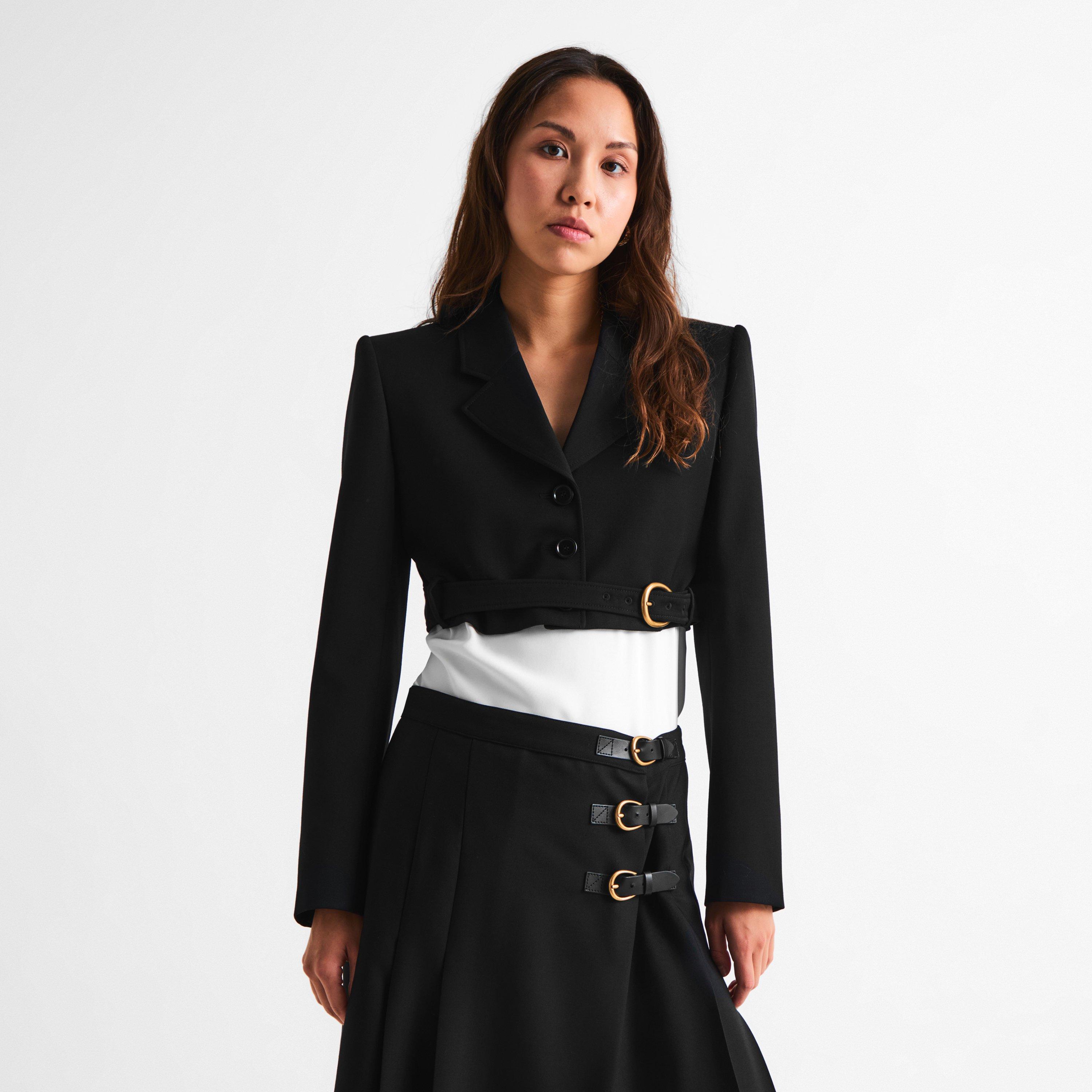 Black - Chloe - Women's Cropped Blazer - 3