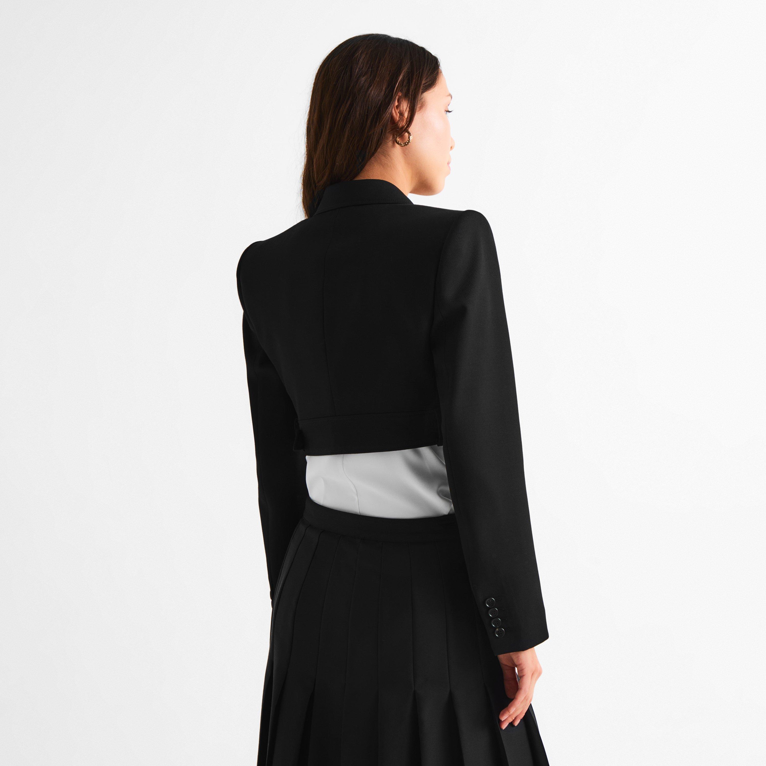 Black - Chloe - Women's Cropped Blazer - 4