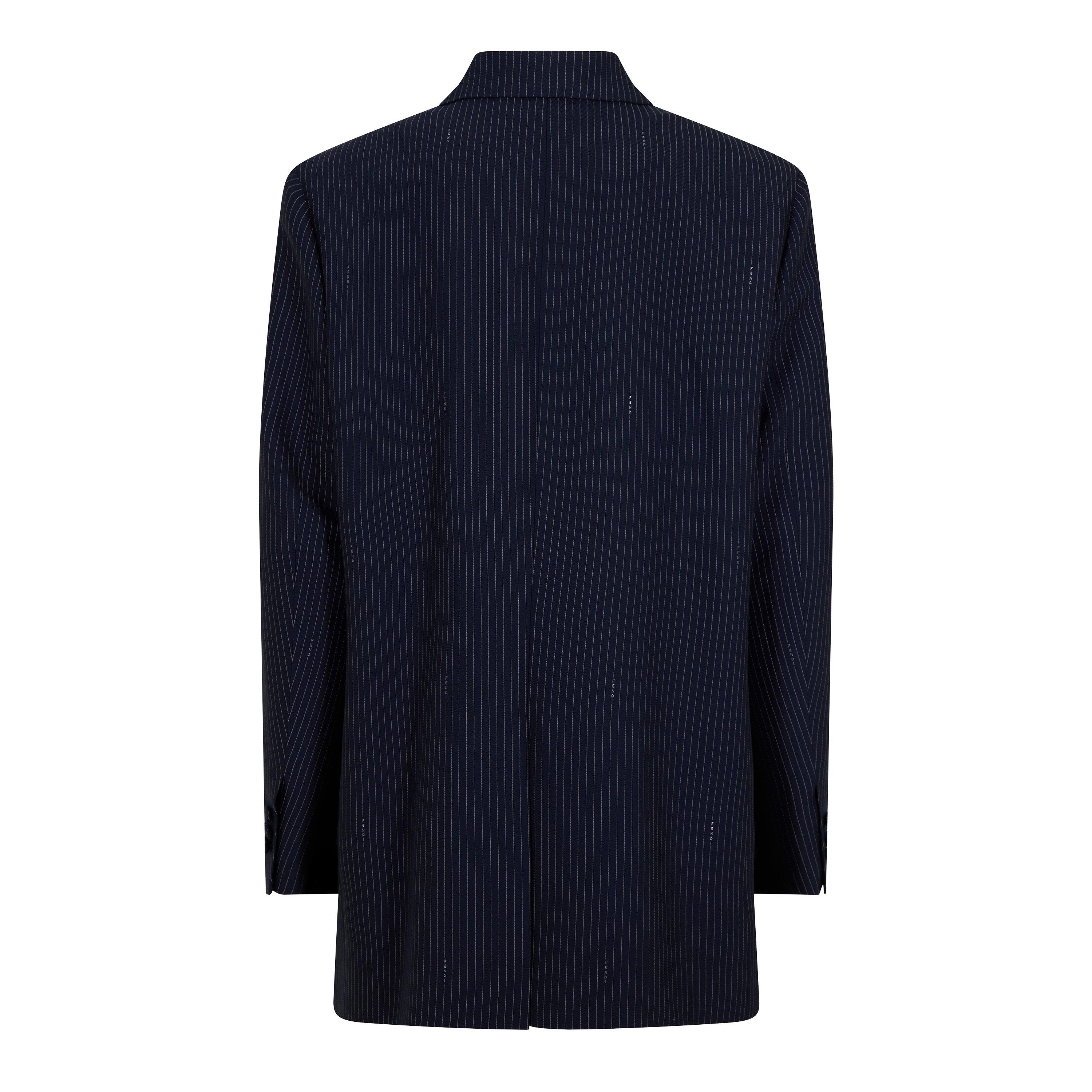 Blue Navy - Fendi - Womens Pinstriped Blazer - 2