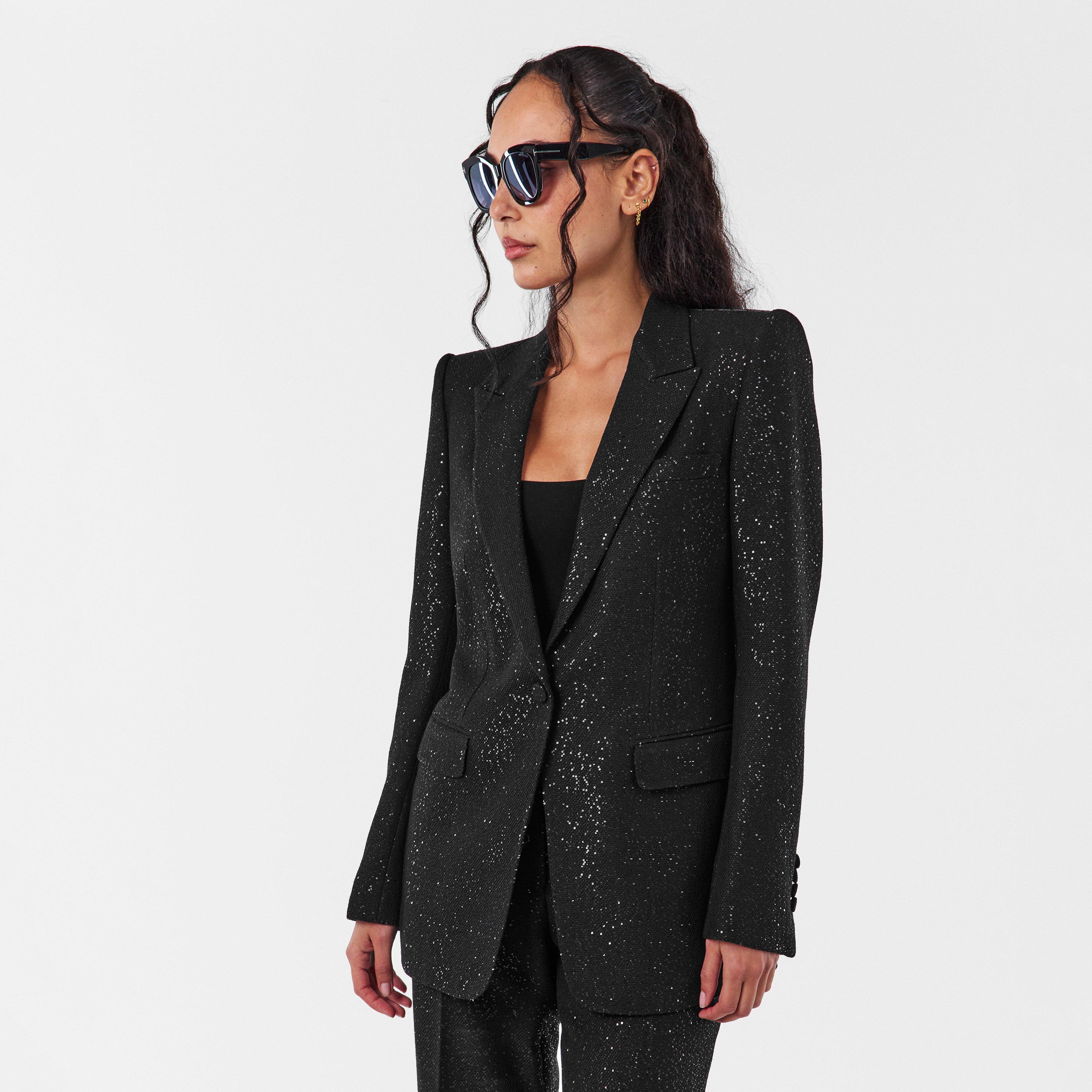 Black - Tom Ford - Women's Sequin Blazer - 3