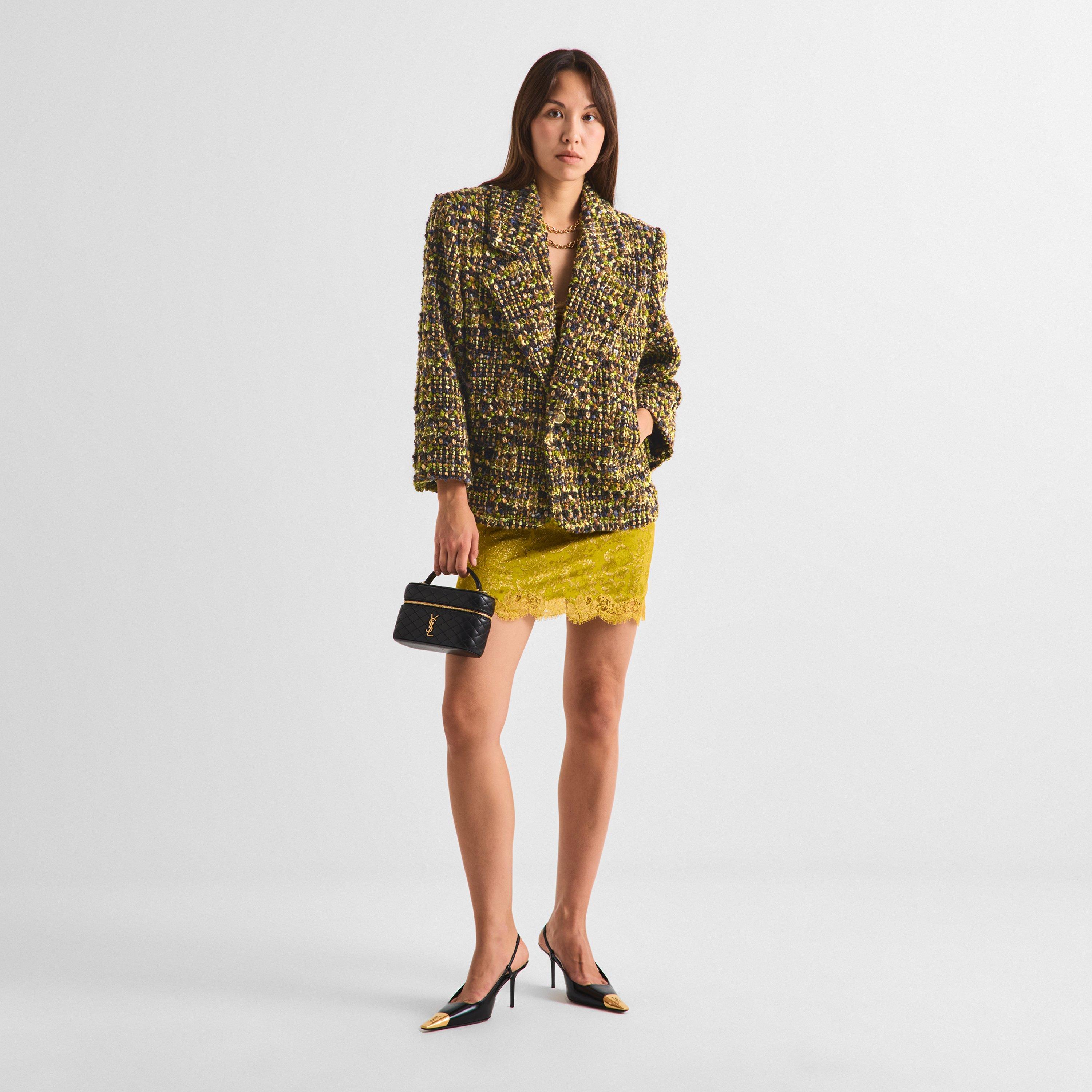 Kaki Gris - Saint Laurent - Women's Tweed Blazer - 6