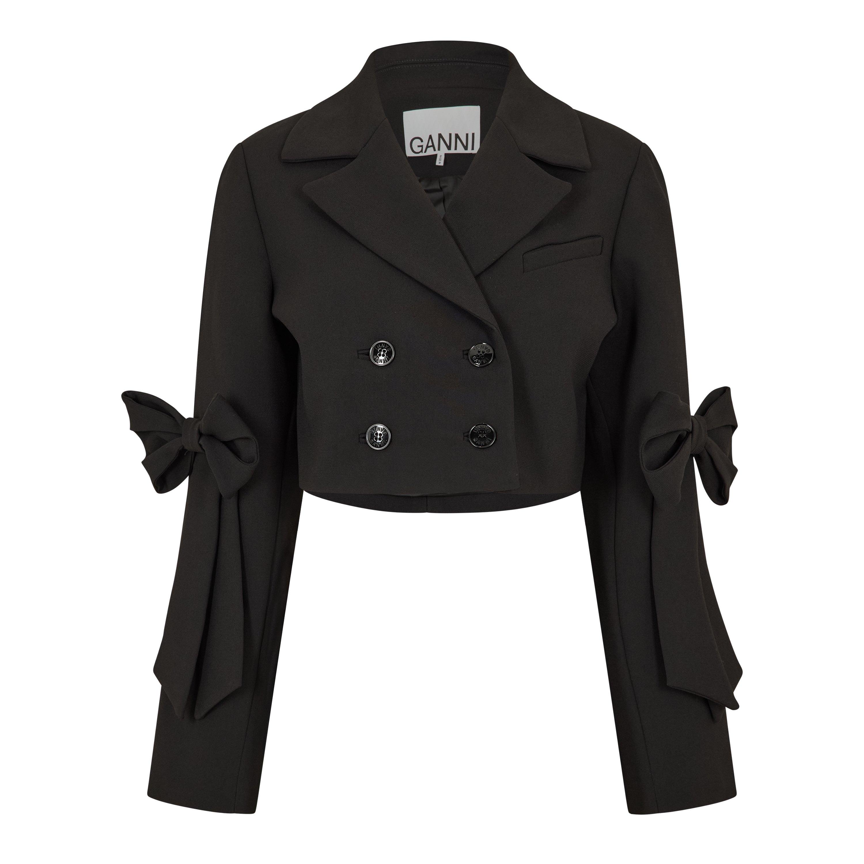 Black - Ganni - Ganni Bnded Crop Blz Ld62 - 1