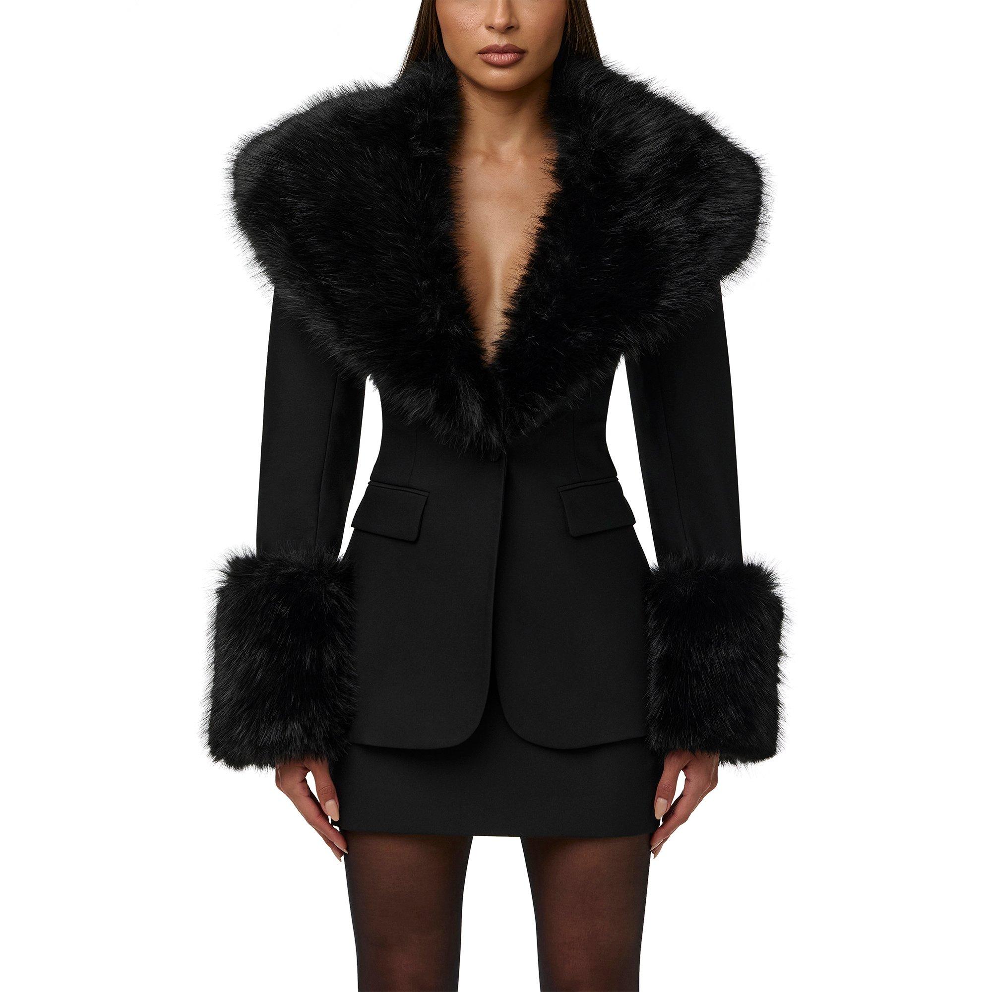 Black - Naked Wardrobe - Naked W Faux Fur Bla Ld64 - 1