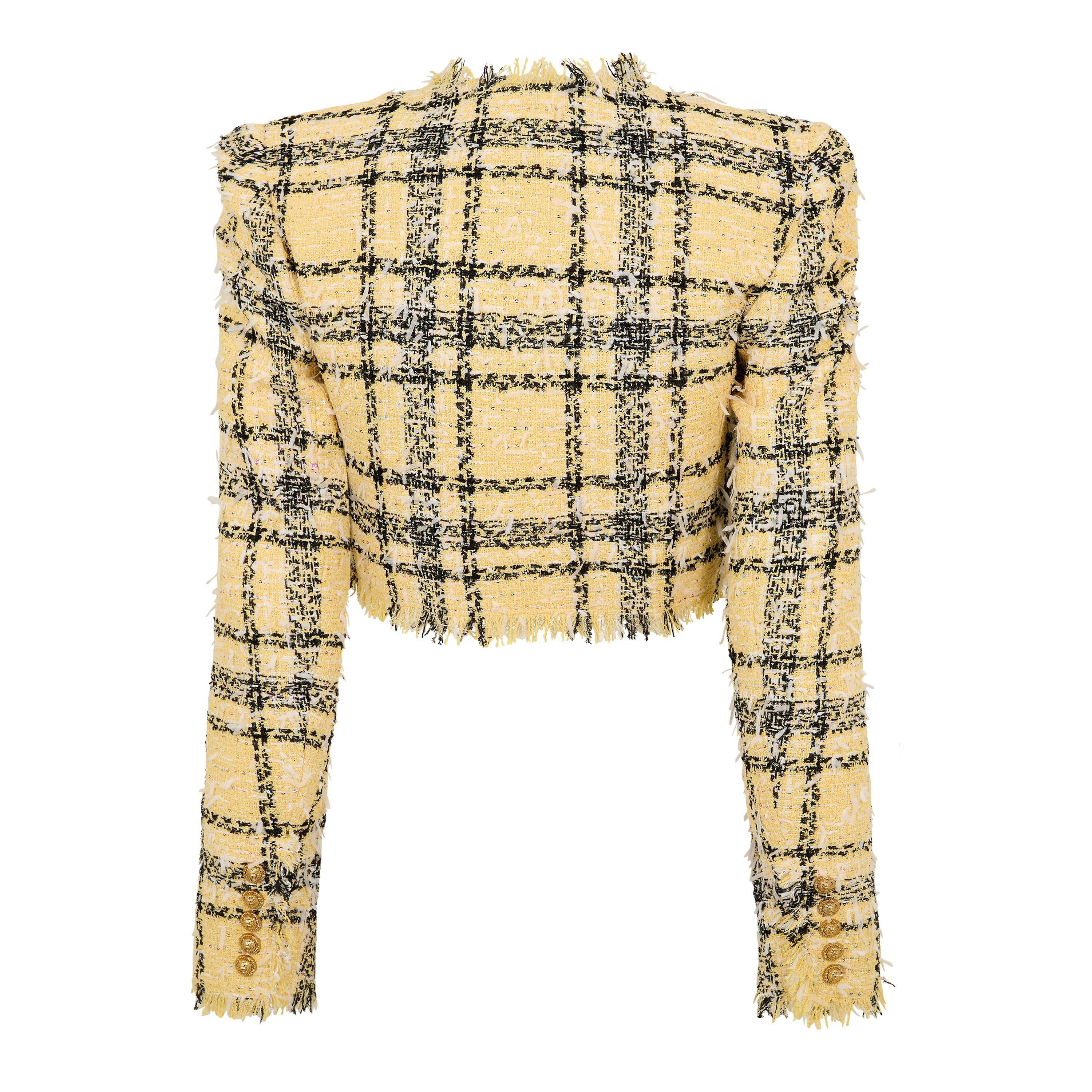 Pale Yellow - Balmain - Balmain Tweed Blazer Ld54 - 2